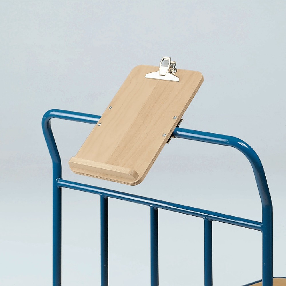 Image of  Schellenbefestigung am Bügel des Tischwagens, Rohranbindung mittigSchreibtafel für Schiebebügel fetra®, Format DIN A4 Schreibtafel für Schiebebügel fetra®, Format DIN A4