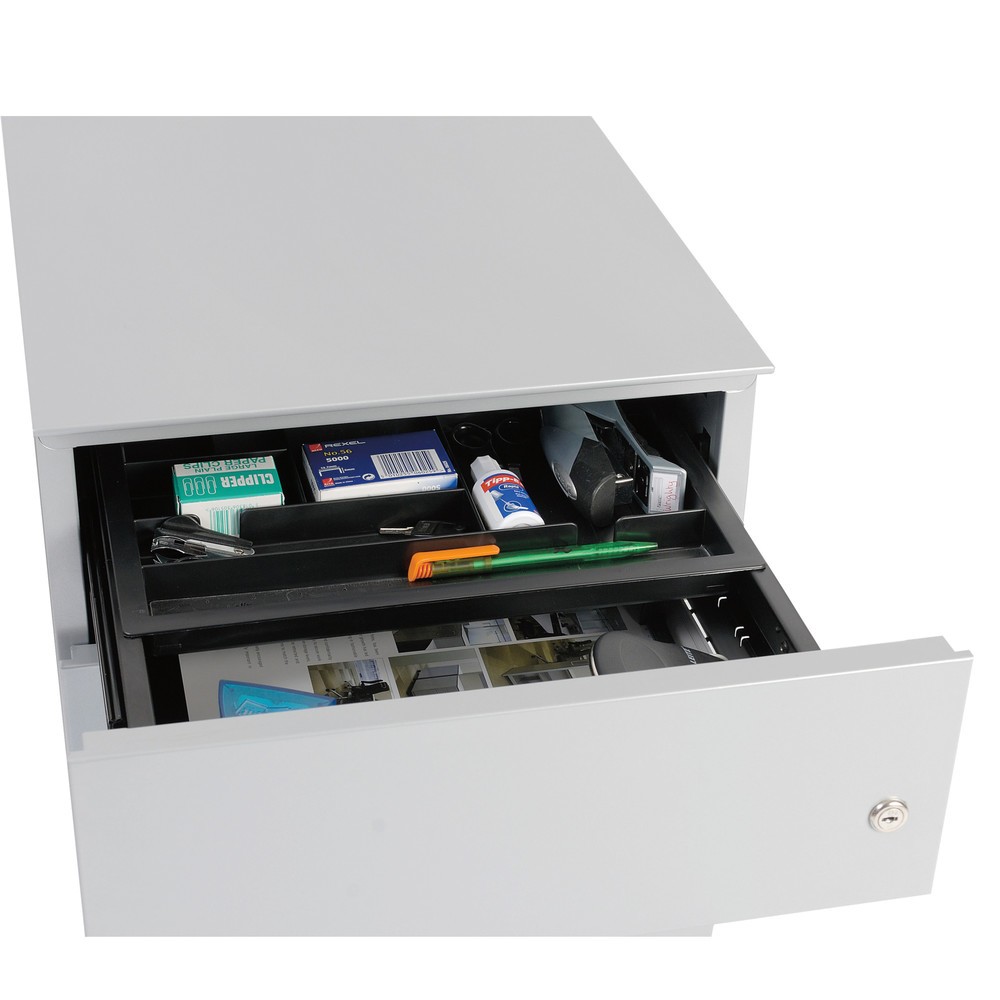 Image of  Masse 25 x 350 x 235 mm (H x B x T)Schubladeneinsatz für Rollcontainer BISLEY, schwarz Schubladeneinsatz für Rollcontainer BISLEY, schwarz