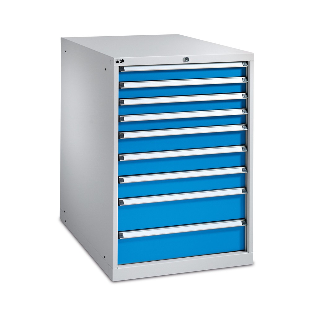 Image of Schubladenschränke als multifunktionale Aufbewahrungslösung Dieser Werkstattschrank dient als ebenso verlässliches wie funktionales Möbelstück in Ihrem Betrieb. Die präzise verbauten Schubladen mit Griffleisten stellen einen komfortablen und schnellen Zug