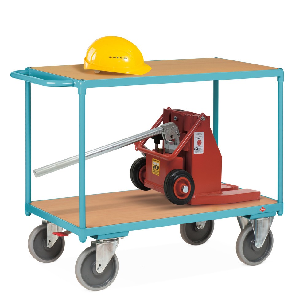 Image of Robuster Stahl-Tischwagen für flexiblen Schwerlast-Transport Der Tischwagen Ameise® ist eine effiziente Transporthilfe für Gegenstände wie Werkzeuge oder Ersatzteile. Darauf transportieren Sie auch schwere Güter zuverlässig und können ihn vor Ort als zusä