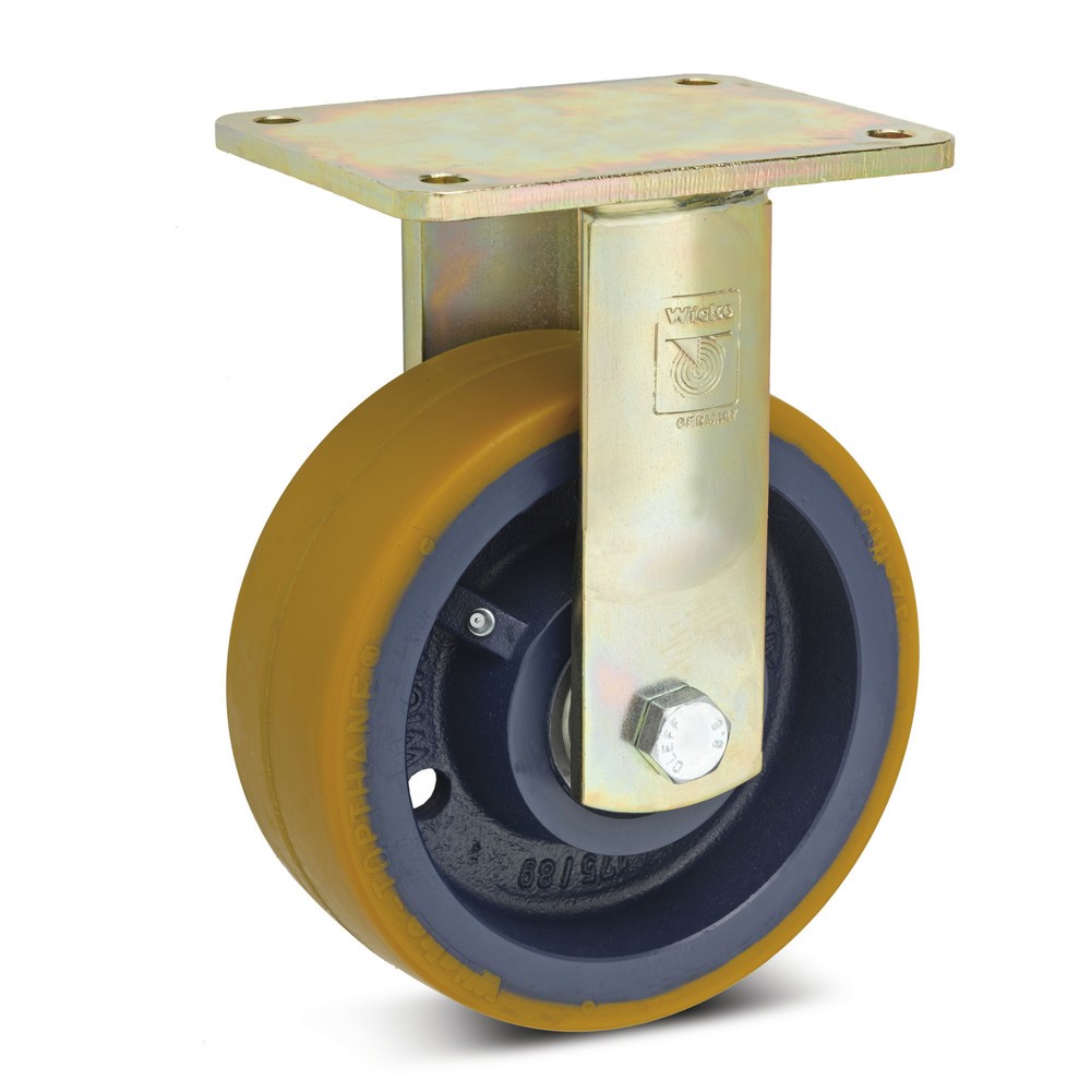 Image of Spurloses Fahren und ein geringer Rollwiderstand Die Schwerlast- Bockrolle Wicke PU Premium besteht aus hochwertigem Polyurethan, ein Kunststoff mit vielen Vorteilen. Er hat eine sehr hohe Elastizität, was ihn stossfest macht und bei der Fahrt Unebenheite