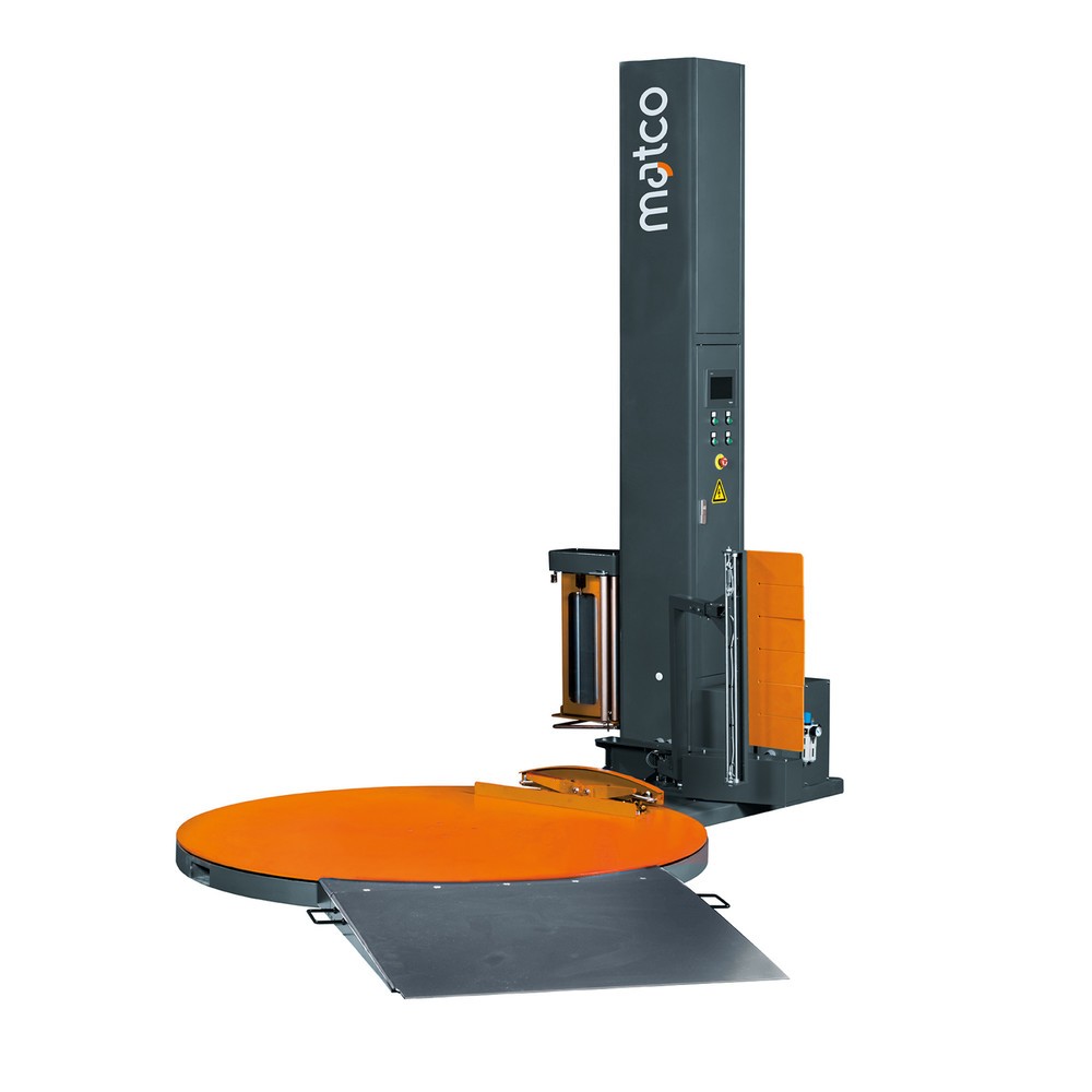Image of Flexibel einsetzbar mit angetriebenem Vorderträgersystem und 4 Wickelprogrammen: die Paletten-Stretchmaschine T7Pro mit Drehteller Sie möchten verschiedene Arten Paletten wickeln? Lernen Sie die semiautomatische Palettenwickelmaschine Typ T7Pro kennen. 4 
