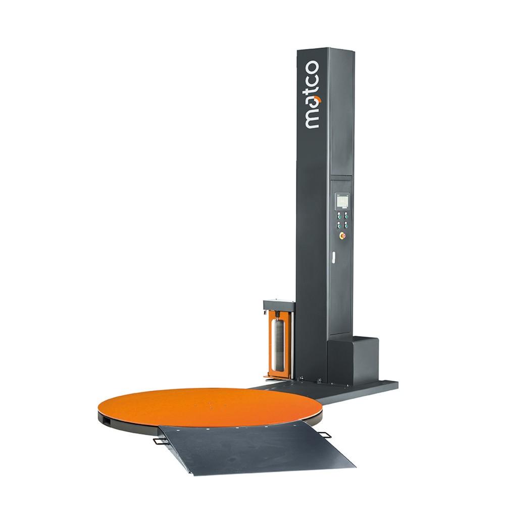 Image of Flexibel einsetzbar mit angetriebenem Vorderträgersystem und 4 Wickelprogrammen: die Paletten-Stretchmaschine T7Pro mit Drehteller Sie möchten verschiedene Arten Paletten wickeln? Lernen Sie die semiautomatische Palettenwickelmaschine Typ T7Pro kennen. 4 