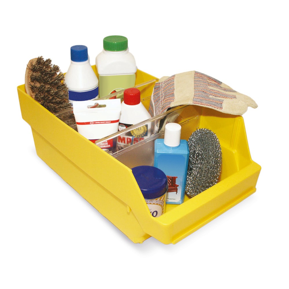 Image of Robuste Lagerkisten mit hoher Temperaturbeständigkeit Mit diesen Sichtlagerkästen XXL aus stabilem Polypropylen sorgen Sie in jedem Lager für mehr Ordnung und Übersicht. Die Lagerkisten weisen eine chemische Beständigkeit gegen die meisten Öle, Fette, Säu