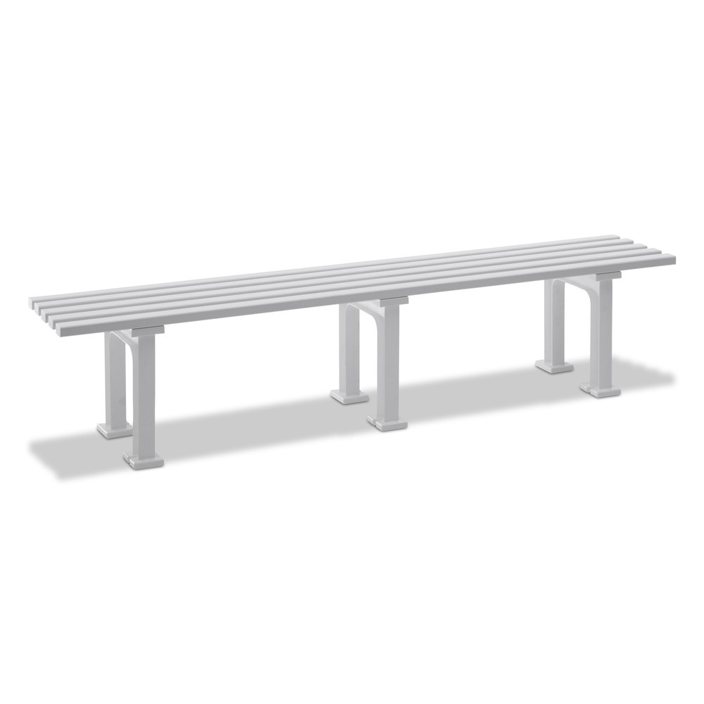 Image of Unverwüstlich und funktional: die Sitzbank Basel aus Vollkunststoff Die Sitzbank Basel aus Vollkunststoff punktet mit einem klaren Design und einer komfortablen Sitzhöhe und –tiefe. Das stabile Tragegestell aus Vollkunststoff in Kombination mit den Standf