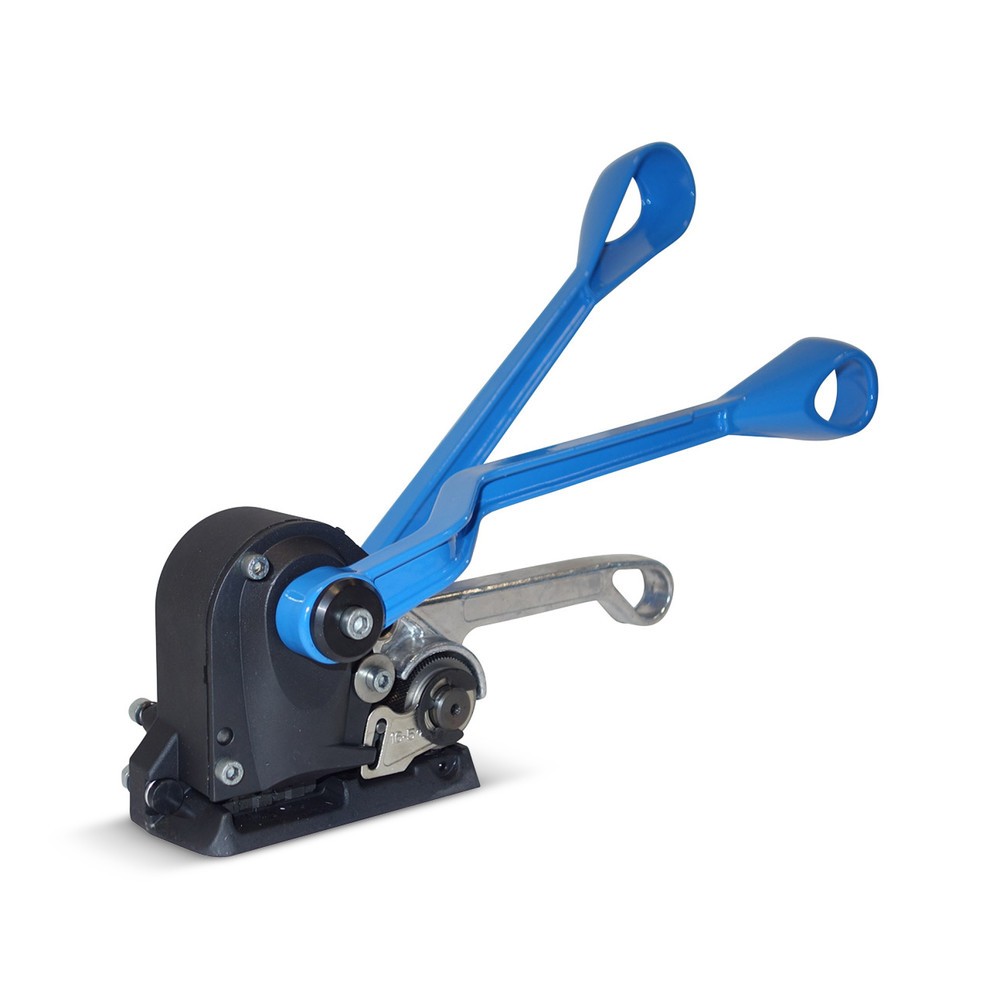 Image of Komfort und Effizienz – das Spann- und Verschlussgerät Komfort für Stahl-Bänder Mit diesem Verschlussgerät sichern Sie Ihre Transportgüter einfach und schnell. Das Spannen der Bänder erfolgt über den Verschlusshebel des Umreifungsgerätes. Dieser übt einen