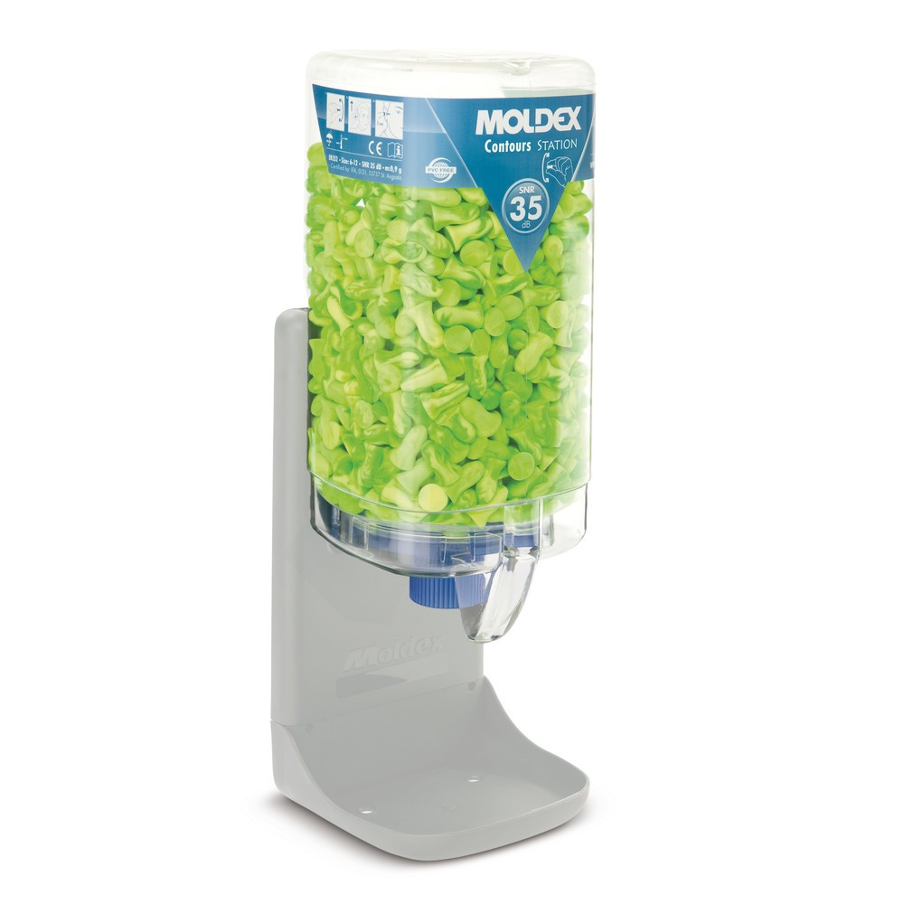 Image of Praktischer Spenderaufsatz MOLDEX® Spark Plugs® Zum hygienischen Schutz und dem einfachen Spenden, dient der Spenderaufsatz MOLDEX® Spark Plugs®. Dieser ist gut sichtbar und enthält 500 Paar Gehörschutzstöpsel. Da bei jedem Nachfüllen der Spendermechanism