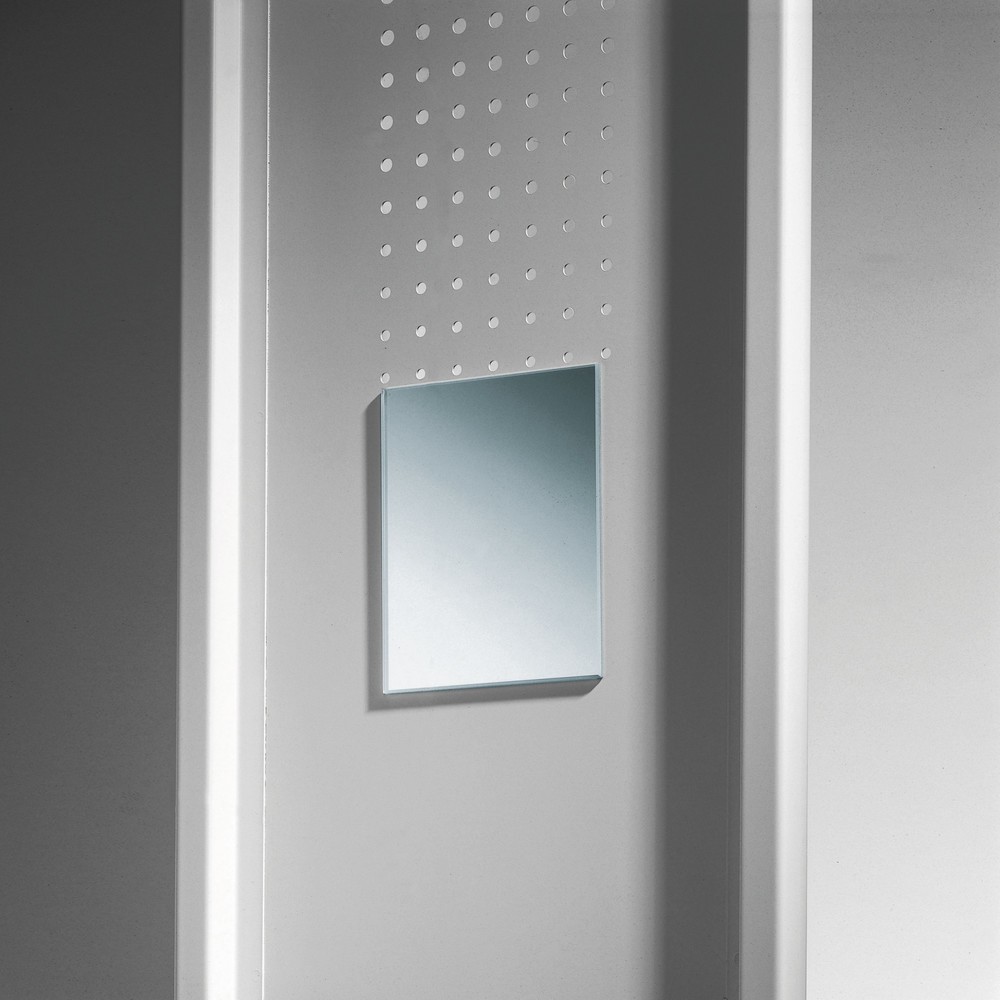 Image of Kleiner Garderobenschrank-Spiegel für Spinde mit Belüftungslochfeld Ein gepflegtes Aussehen und gut sitzende Kleidung gelten in den meisten Branchen als Zeichen der Seriosität. Indem Sie diesen Spiegel kaufen, geben Sie Ihren Mitarbeitern die Möglichkeit,
