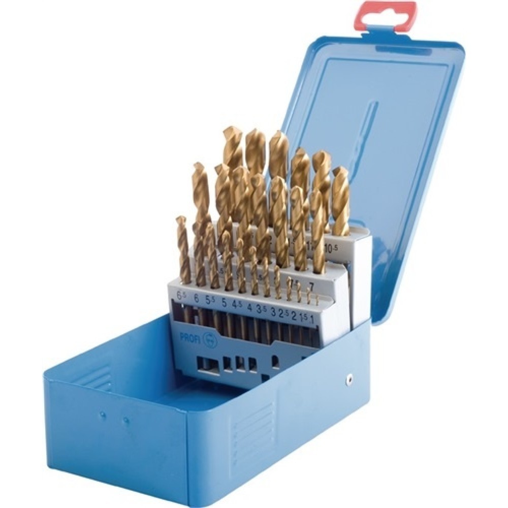 Image of  Verpackung: MetallkassetteSpiralbohrersatz DIN338 Typ N D.1-10x0,5mm HSS TiN 19tlg.Metallkassette Spiralbohrersatz DIN338 Typ N D.1-10x0,5mm HSS TiN 19tlg.Metallkassette