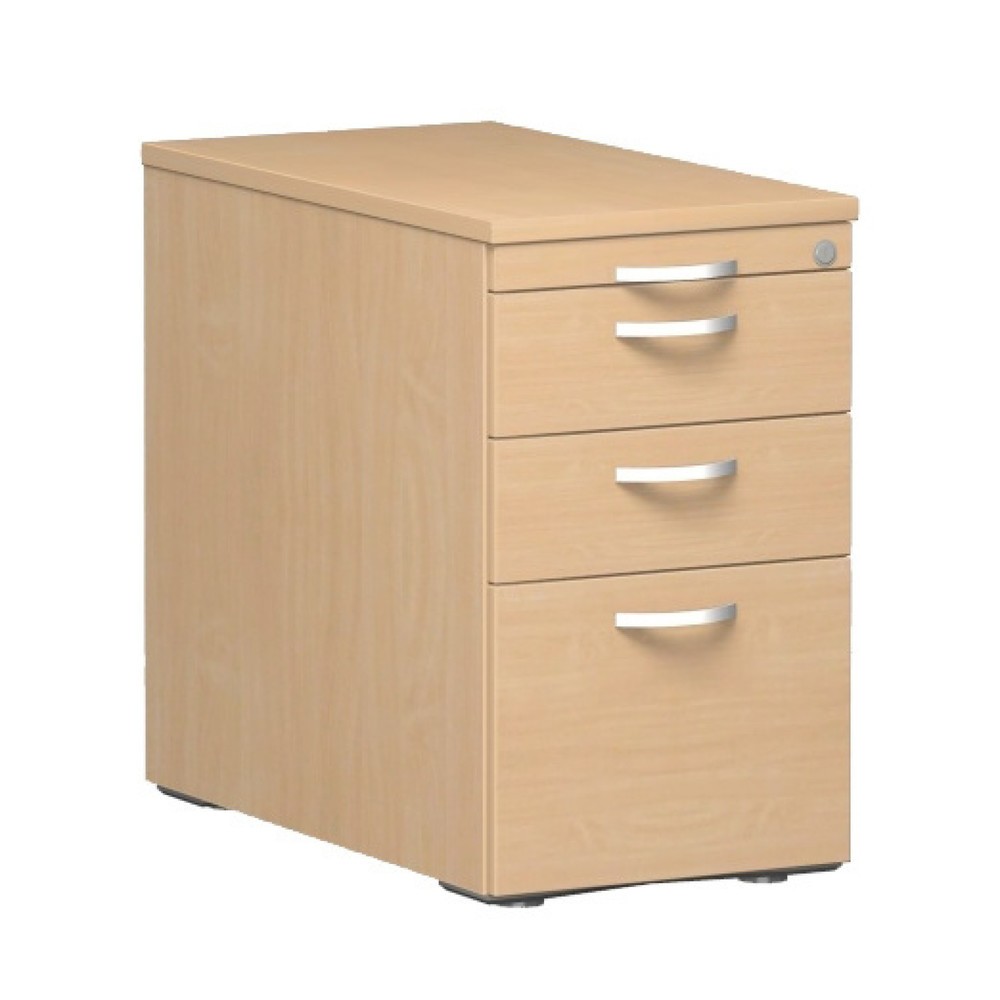 Image of  Masse B x T x H mm: 430 x 600 x 720; Anzahl Schubladen: 2; Anzahl Hängeregistratur: 1; Material: Korpus aus 19 mm Dreischicht-Feinspanplatte, 2 mm ABS-Unleimer, gerundet; Material der Schublade/Hängeregistratur: Metall; Farbe: lichtgrauStandcontainer mit