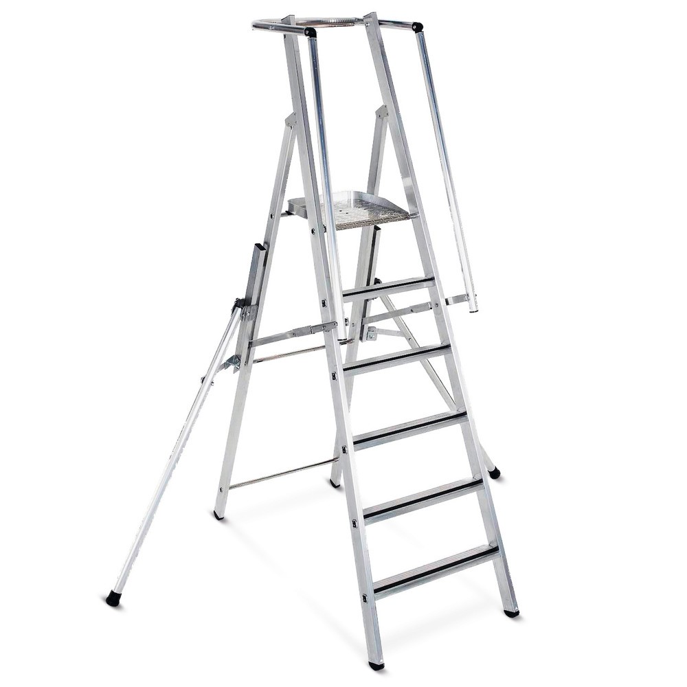 Image of Podestleiter ZARGES mit Sicherheitsgeländer – für maximalen Schutz an hochgelegenen Arbeitsplätzen Suchen Sie nach einer Möglichkeit, effektiv an höher gelegenen Arbeitsplätzen zu arbeiten? Die stationäre Überstiege ZARGES mit Sicherheitsgeländer bietet e