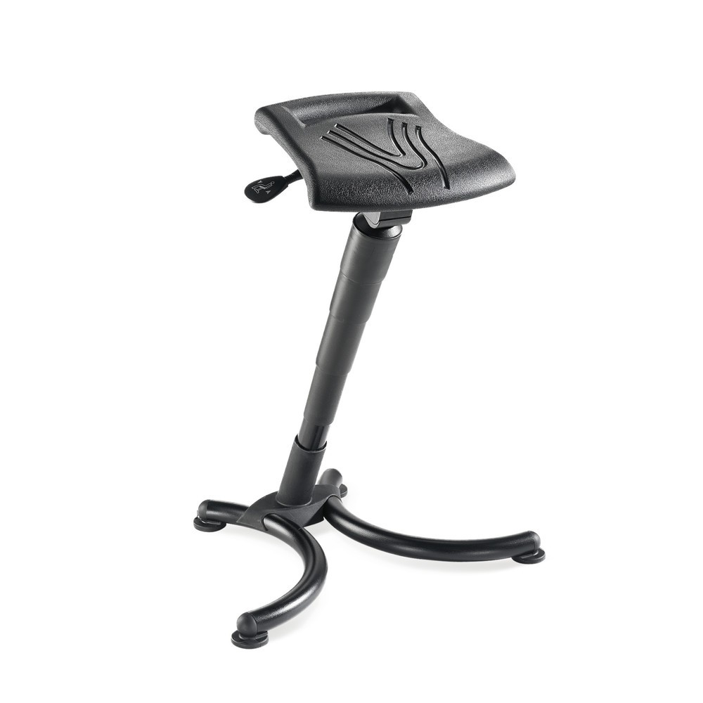 Image of Bequeme Stehhilfe mit Flachsitz und Tragegriff Ein gesunder Haltungsapparat ist in vielen Berufen das A und O. Bei Arbeiten, die im Stehen ausgeführt werden, verschaffen Stehsitze Ihnen und Ihren Mitarbeitern die nötige Entlastung für den Bewegungsapparat