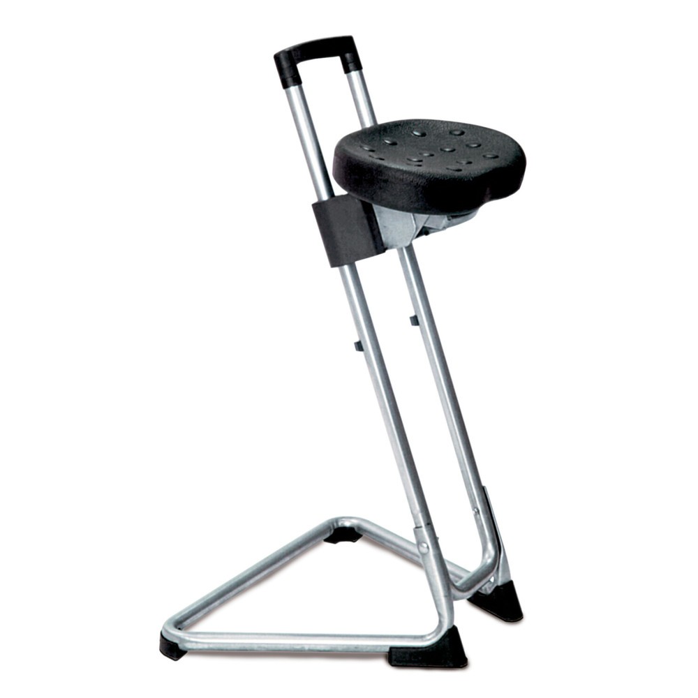 Image of Ergonomische Stehhilfen – die bequeme Art zu stehen Nutzen Sie diesen Stehstuhl, nehmen Sie automatisch eine anatomisch gesunde Position ein und fühlen sich auch nach Stunden ausgeruht. Er ist vor allem dort eine starke Lösung, wo Sie die Arbeit nicht im 