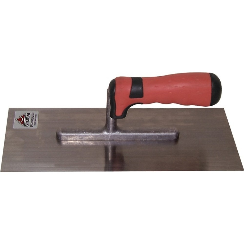 Image of  Breite 130 mmSTUBAI Glättekelle, 2-Komponentengriff Zahnung 4x4, Länge 280 mm Breite 130 mm, Bandstahl Stärke 0,75 mm STUBAI Glättekelle, 2-Komponentengriff Zahnung 4x4, Länge 280 mm Breite 130 mm, Bandstahl Stärke 0,75 mm