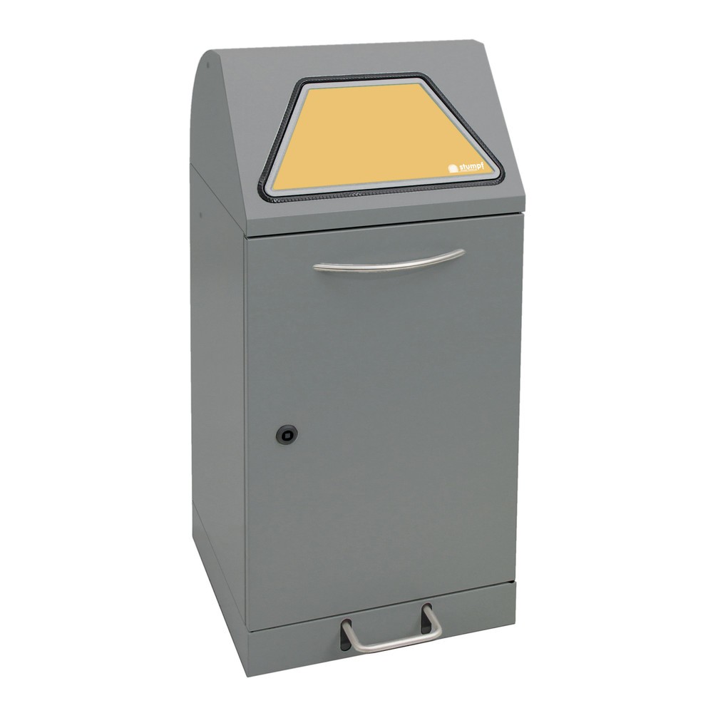 Image of TÜV/GS-geprüfter Abfalleimer mit Trethebel und selbstlöschendem Inneneinsatz Papier, Plastik und andere Wertstoffe entsorgen Sie in dem stumpf® Wertstoffsammler mit Fusspedal inkl. Innenbehälter einfach und auf hygienische Art und Weise. Öffnen Sie den Sy