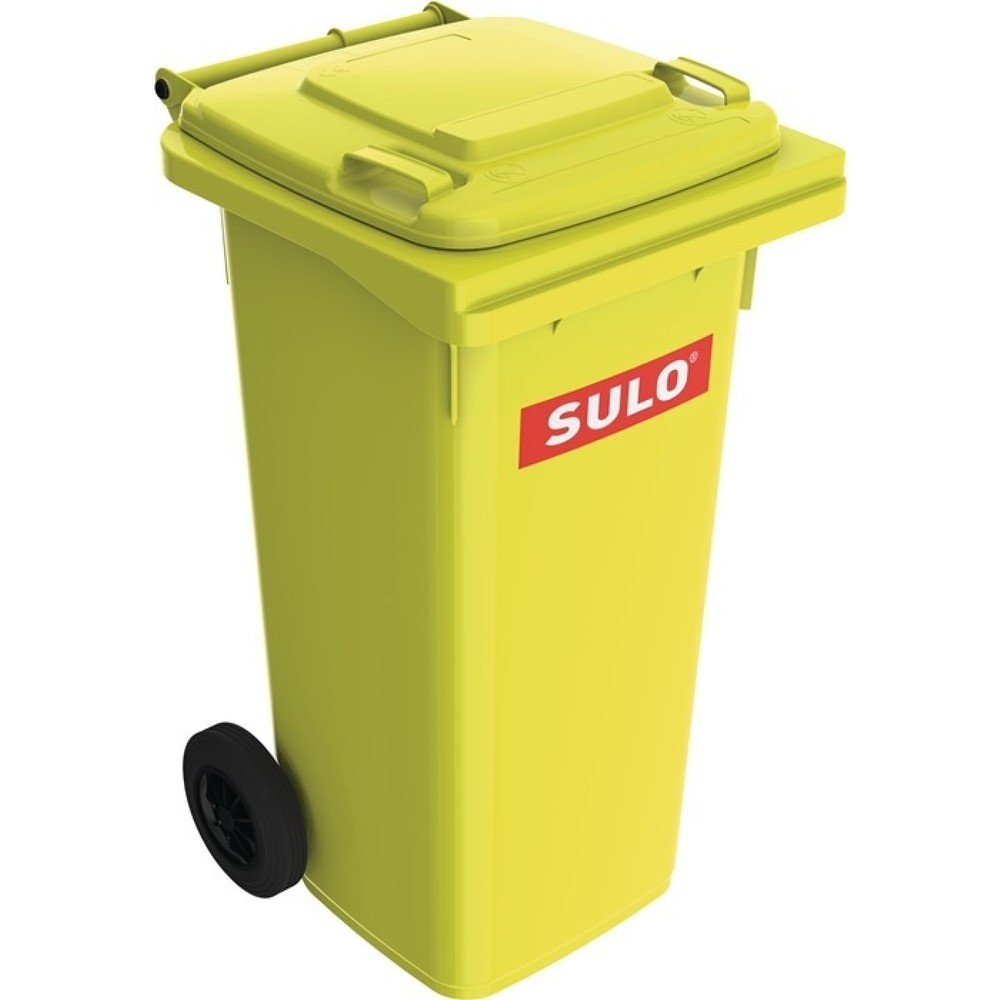 Image of  leicht zu reinigenSULO Müllgrossbehälter, fahrbar, nach EN 840, 120 l HDPE gelb SULO Müllgrossbehälter, fahrbar, nach EN 840, 120 l HDPE gelb
