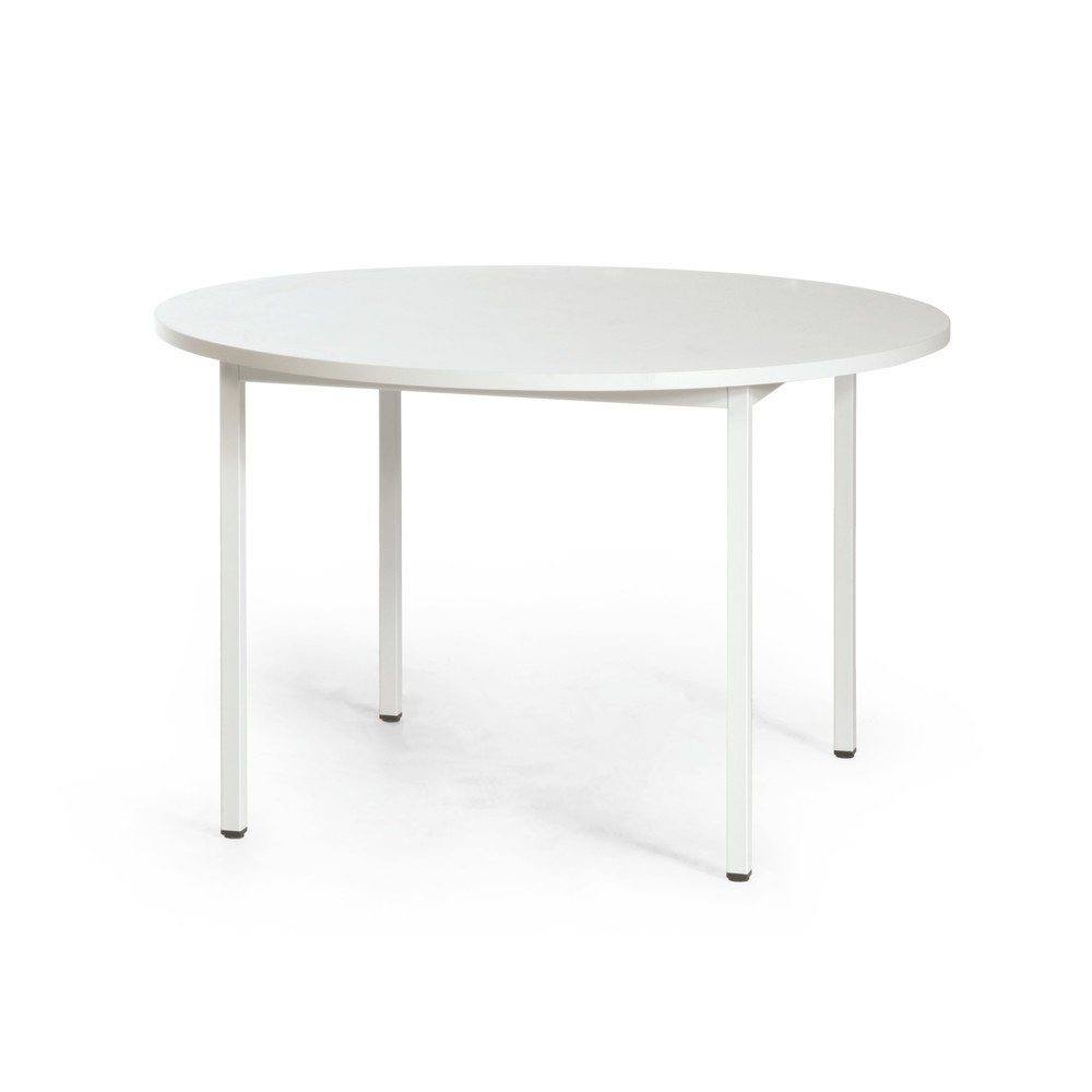 Image of Stabiler und vielseitiger Tisch Durch die Metallrahmenkonstruktion und die melaminharzbeschichtete Tischplatte ist der Tisch besonders robust und langlebig. Er eignet sich gut für Aufenthalts-, Pausen-, oder Sozialräume. Dank der beschichteten Tischplatte