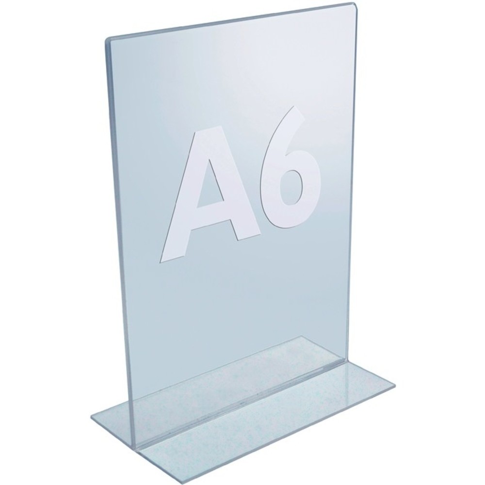 Image of  Ausführung: freistehendTischaufsteller, Acryl transparent, DIN A6, freistehend Tischaufsteller, Acryl transparent, DIN A6, freistehend