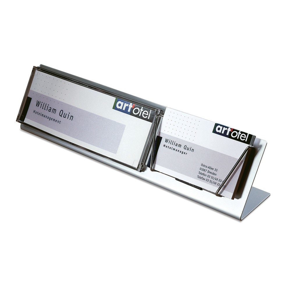 Image of  Aufsteller aus robustem AluminiumTischaufsteller mit Visitenkartenhalter Tischaufsteller mit Visitenkartenhalter
