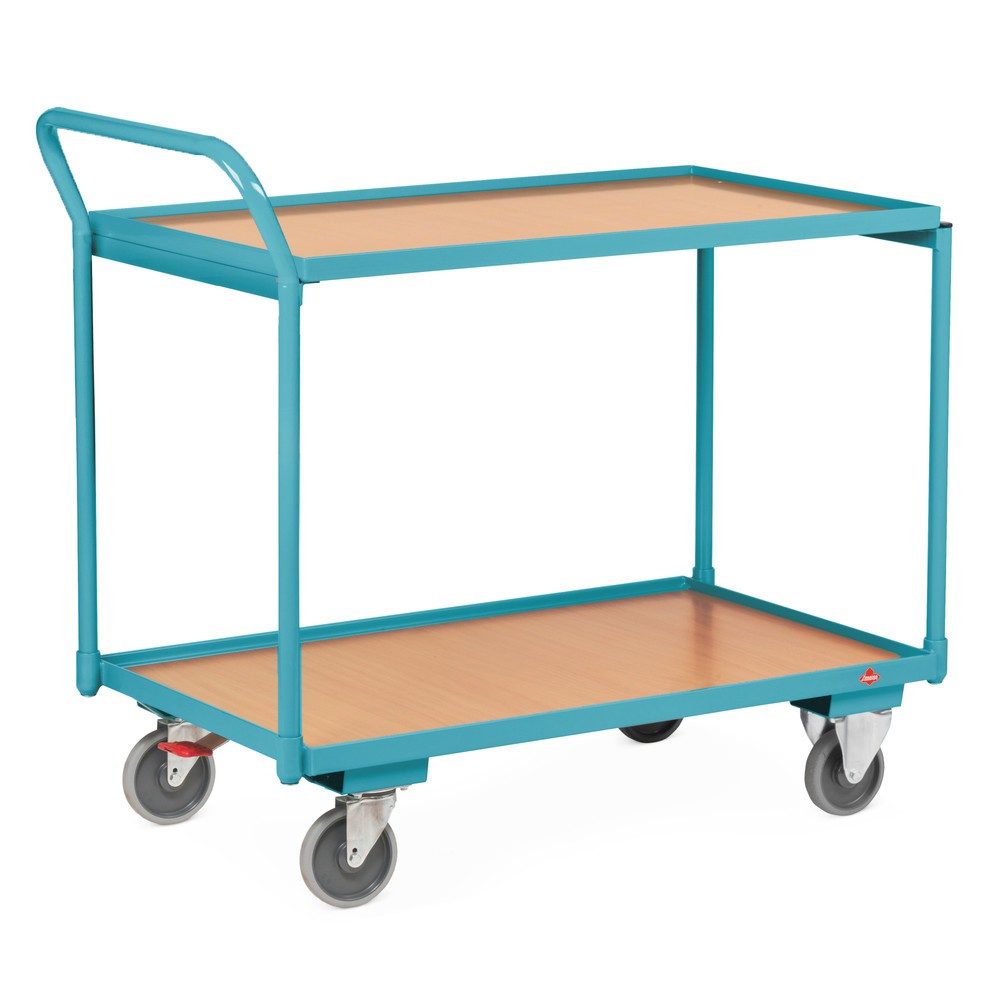 Image of Mobiler Tischwagen aus Stahl für optimale Transportabläufe Der Ameise®-Tischwagen vereint die Vorteile von Arbeitstischen und Transportwagen. Sie transportieren damit grössere Materialmengen, sperrige Arbeitsgeräte oder Werkzeuge in Ihrem Betrieb. Der Tis