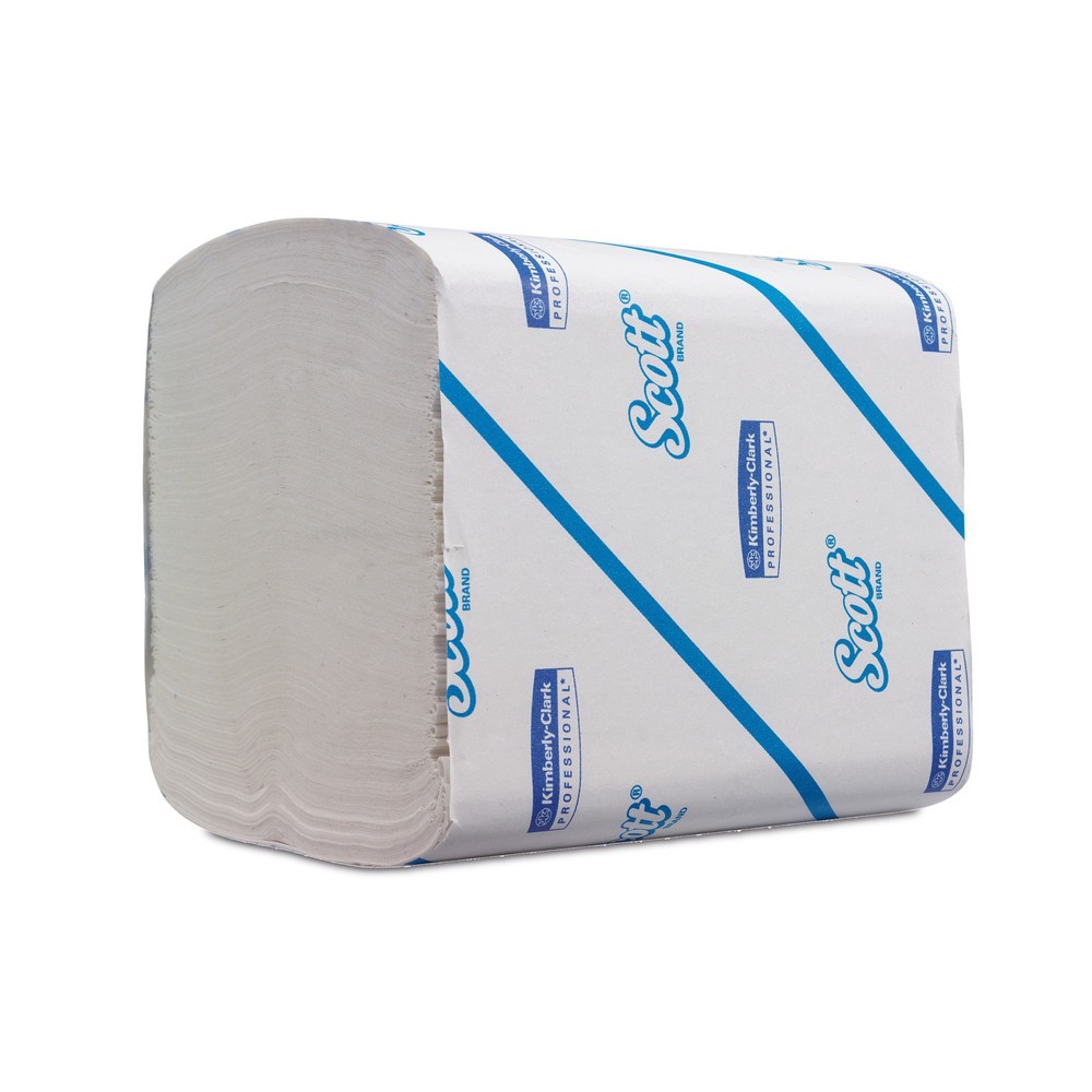 Image of Toilettenpapier SCOTT® für stark frequentierte Waschräume Das SCOTT® Toilettenpapier für Toilettenpapierspender TORK® ist im Interfold-Verfahren zusammengelegt. Ziehen Sie ein Papiertuch aus dem Spender, wird direkt ein weiteres Tuch mitgezogen und liegt 