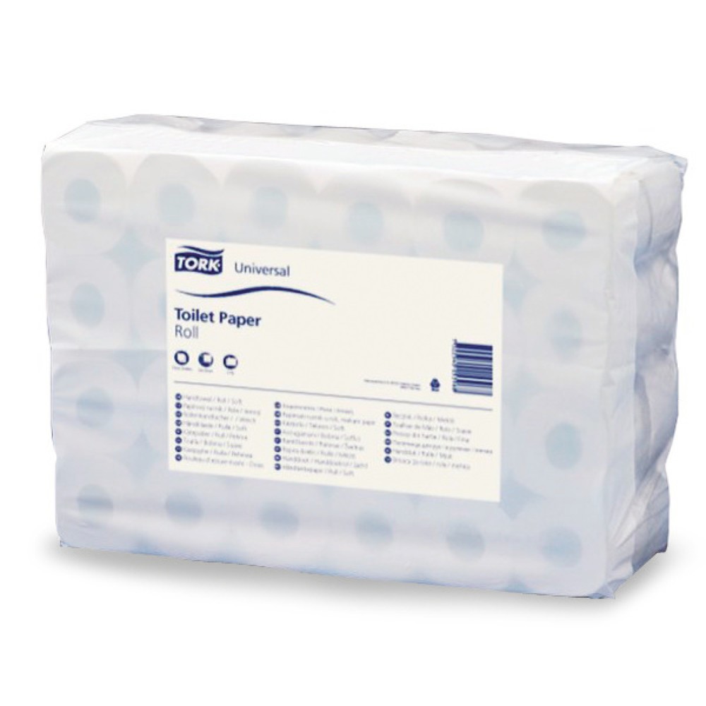 Image of Toilettenpapier TORK® Universal für MINI-Spender Diese Rolle Toilettenpapier in bewährter Qualität eignet sich für alle Typen von Waschräumen. Das biologisch abbaubare Toilettenpapier besteht aus 2-lagigem Recycling-Tissue-Papier. Zum leichteren Abreissen