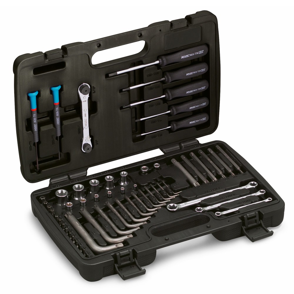 Image of Für präzise und gröbere Arbeiten Mit diesem vielseitig einsetzbaren TORX-Steckschlüssel-Satz HAZET® verfügen Sie über ein umfassendes Sortiment, um Präzisionsarbeiten und auch gröbere Arbeiten professionell auszuführen. Dieses Werkzeug ermöglicht Ihnen da