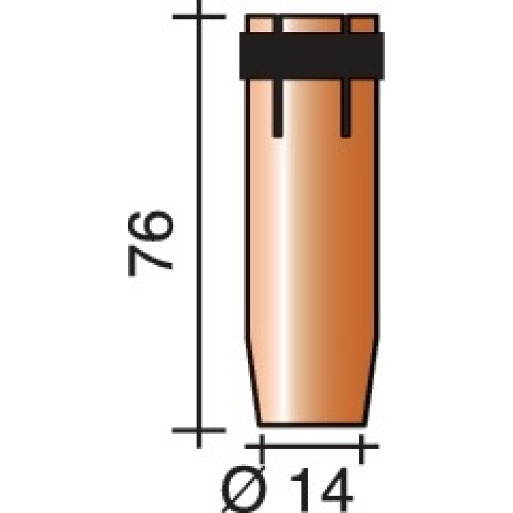 Image of  Nennweite: 14mmTRAFIMET Gasdüse, 14 mm, stark konisch, passend für ERGOPLUS 26/400/500 TRAFIMET Gasdüse, 14 mm, stark konisch, passend für ERGOPLUS 26/400/500