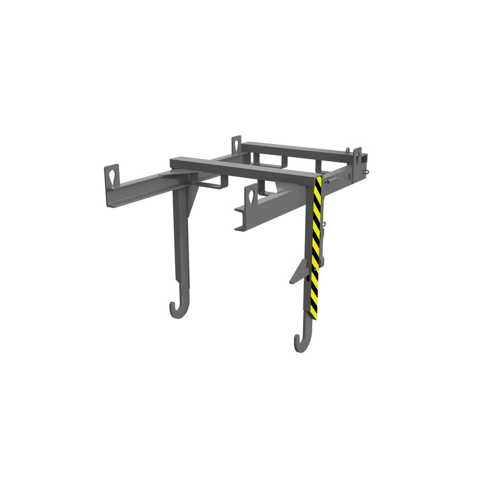 Image of  Mit Einfahrbügeln und KranösenTraverse Typ BKT für stapelbare Kippbehälter, TK 1.000 kg, Volumen 0,55 m³, RAL 7005 mausgrau Traverse Typ BKT für stapelbare Kippbehälter, TK 1.000 kg, Volumen 0,55 m³, RAL 7005 mausgrau