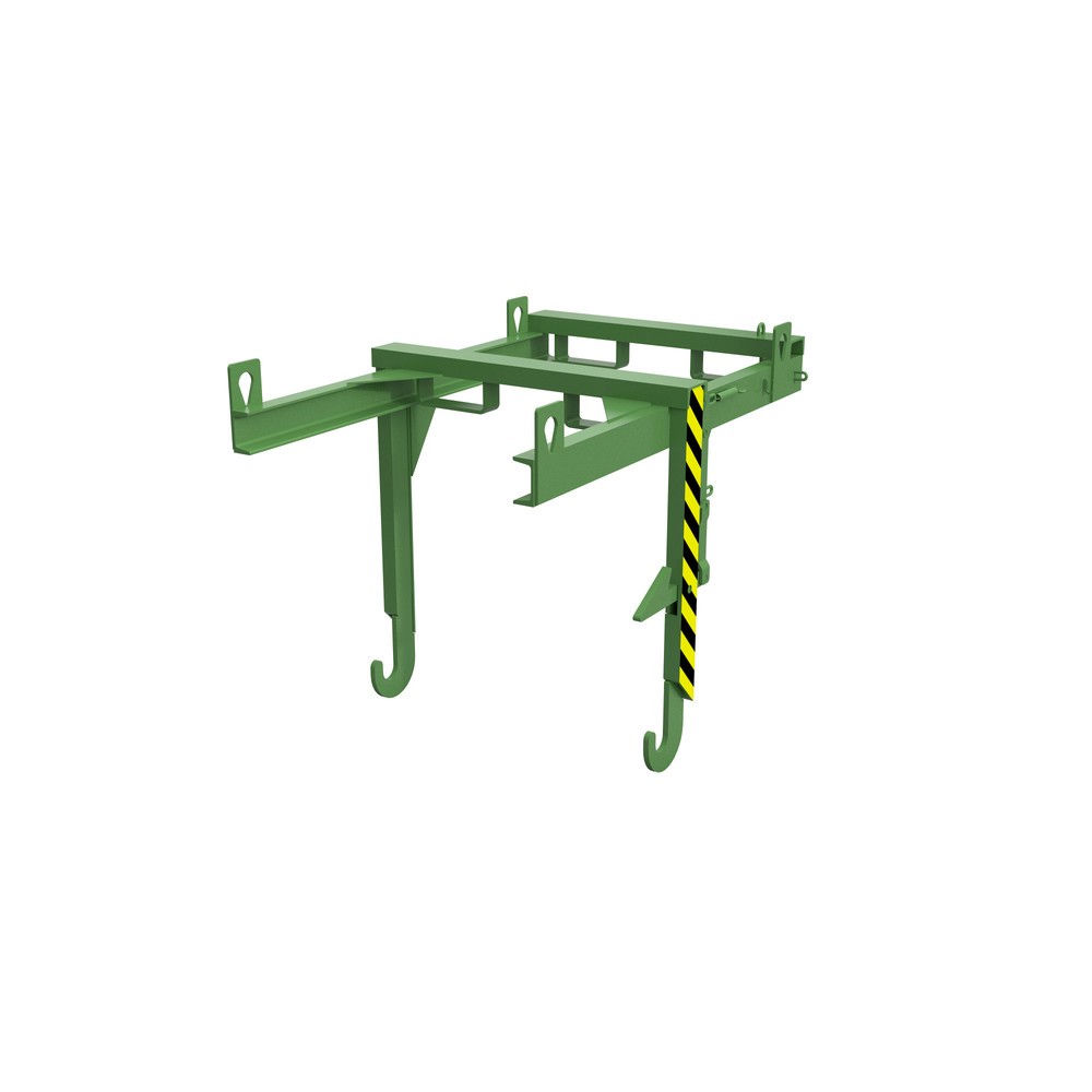 Image of  Mit Einfahrbügeln und KranösenTraverse Typ BKT für stapelbare Kippbehälter, TK 1.000 kg, Volumen 0,55 m³, RAL 6011 resedagrün Traverse Typ BKT für stapelbare Kippbehälter, TK 1.000 kg, Volumen 0,55 m³, RAL 6011 resedagrün