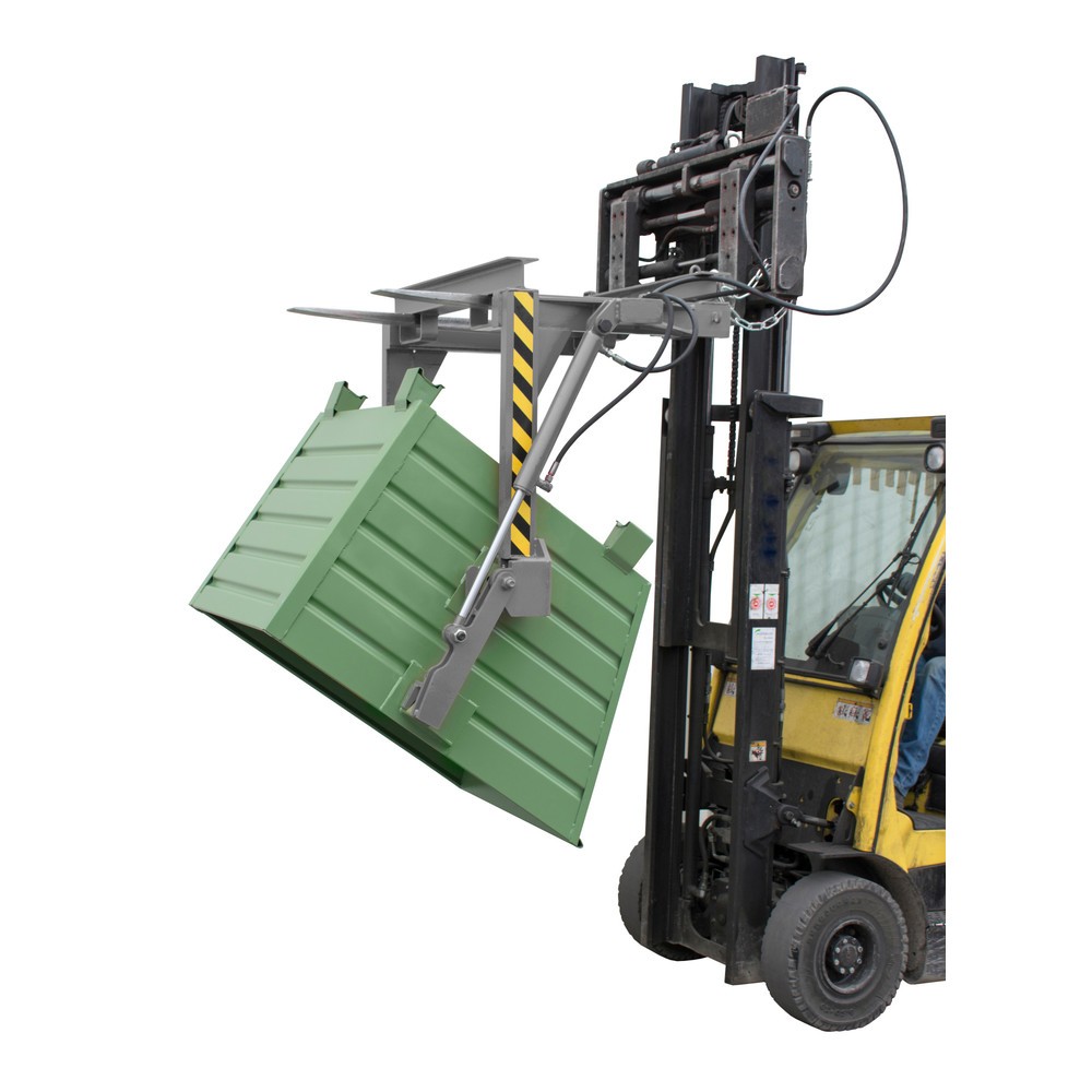 Image of  Mit Einfahrbügel für GabelstaplerTraverse Typ BST-H für stapelbare Kippbehälter, TK 2.000 kg, Volumen 0,9 m³, RAL 7005 mausgrau Traverse Typ BST-H für stapelbare Kippbehälter, TK 2.000 kg, Volumen 0,9 m³, RAL 7005 mausgrau