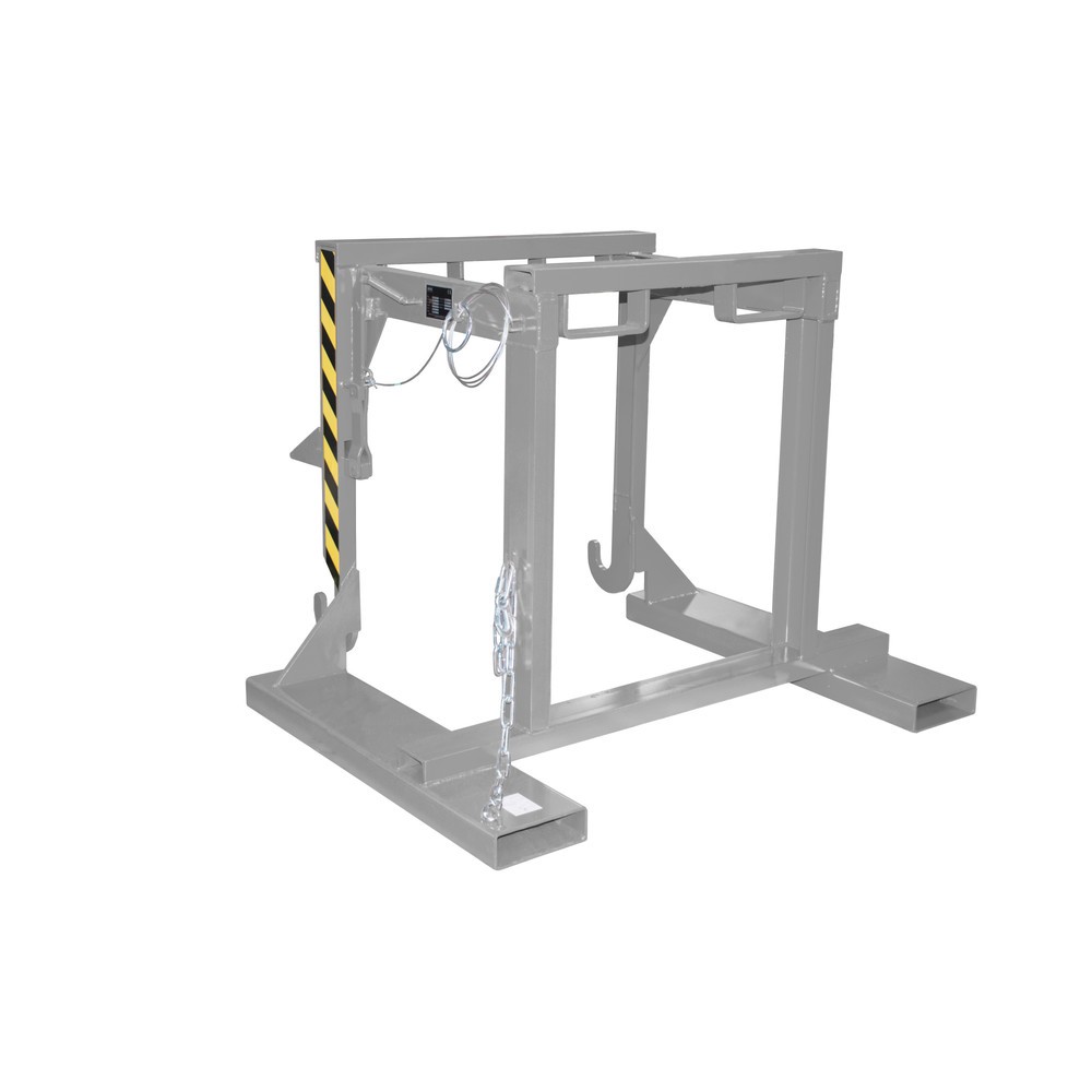 Image of  Aufnahme des Stapelkippers an den AufnahmezapfenTraverse Typ BST-U für stapelbare Kippbehälter, TK 1.500 kg, Volumen 0,7 m³, RAL 7005 mausgrau Traverse Typ BST-U für stapelbare Kippbehälter, TK 1.500 kg, Volumen 0,7 m³, RAL 7005 mausgrau