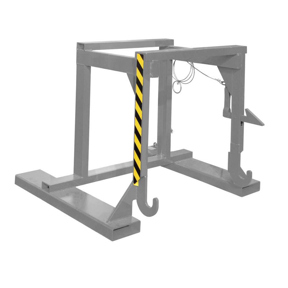Image of  Aufnahme des Stapelkippers an den AufnahmezapfenTraverse Typ BST-U für stapelbare Kippbehälter, TK 1.000 kg, Volumen 0,55 m³, RAL 7005 mausgrau Traverse Typ BST-U für stapelbare Kippbehälter, TK 1.000 kg, Volumen 0,55 m³, RAL 7005 mausgrau