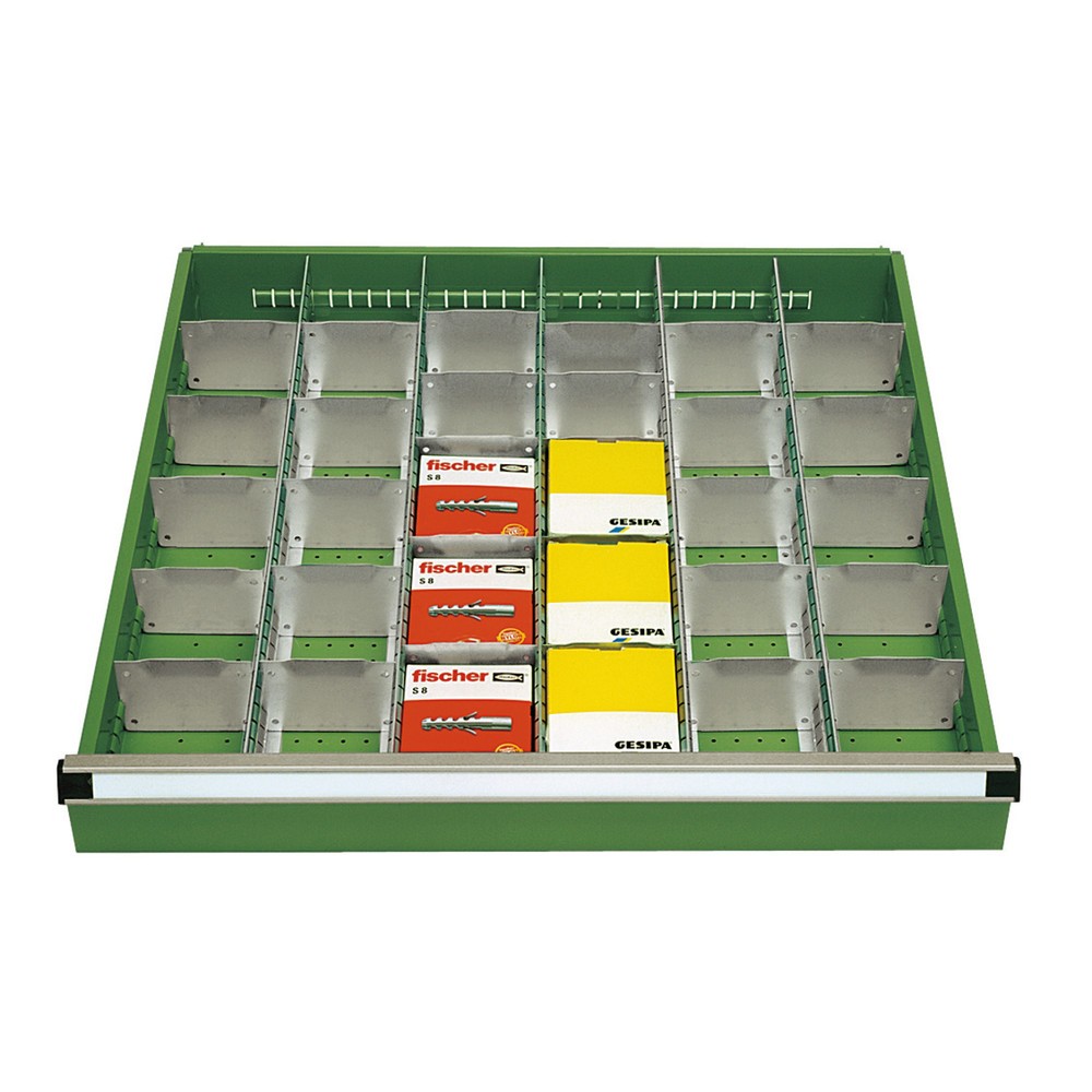 Image of  In unterschiedlicher Fronthöhe wählbarTrenn- und Steckwände, 5 TW, 30 STW, für Frontenhöhe 100/125 mm Trenn- und Steckwände, 5 TW, 30 STW, für Frontenhöhe 100/125 mm