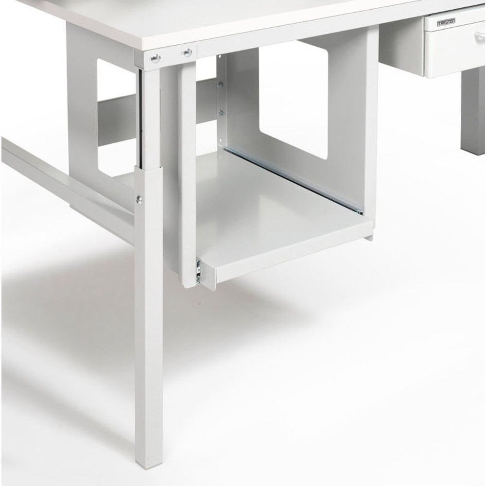 Image of  Platzsparende Schraubmontage am Querverbinder unter der TischplatteTRESTON ausziehbarer Stahlboden für Drucker, HxBxT 506 x 500 x 535 mm TRESTON ausziehbarer Stahlboden für Drucker, HxBxT 506 x 500 x 535 mm