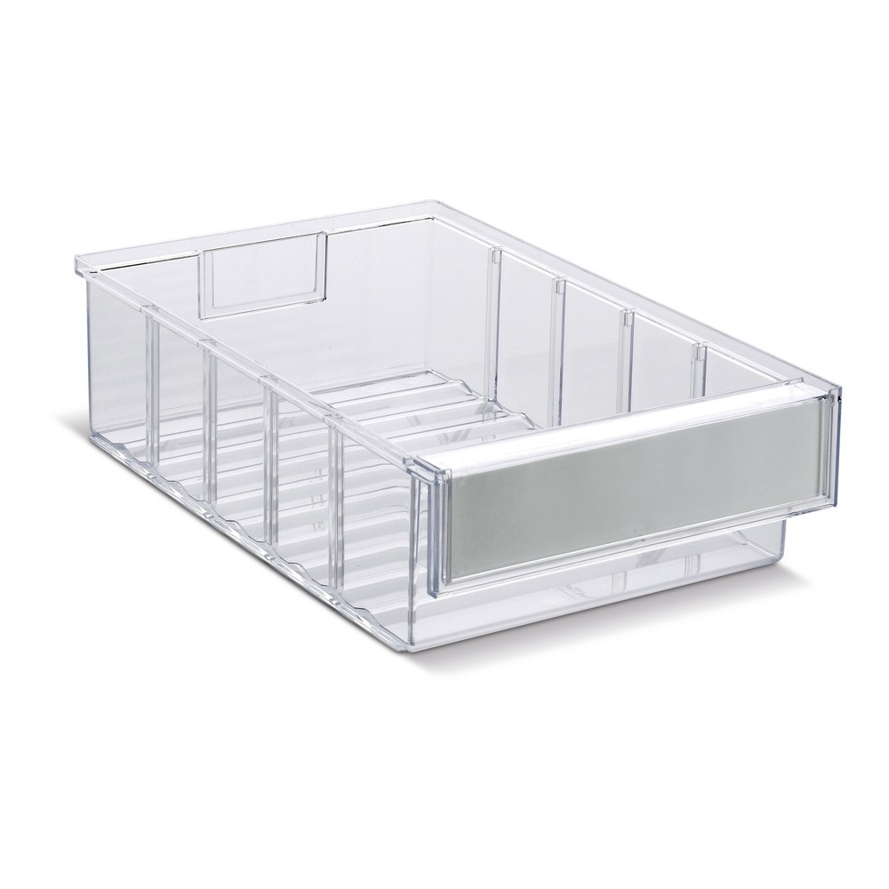 Image of Transparente Lagerschublade für schnelles Kommissionieren Für schnellen Durchblick beim Kommissionieren sorgt dieser Sichtlagerkasten aus Polystyrol, inkl. Etiketten. Stecken Sie das Etikett einfach in das Sichtfenster des Kastens. So können Sie den Inhal