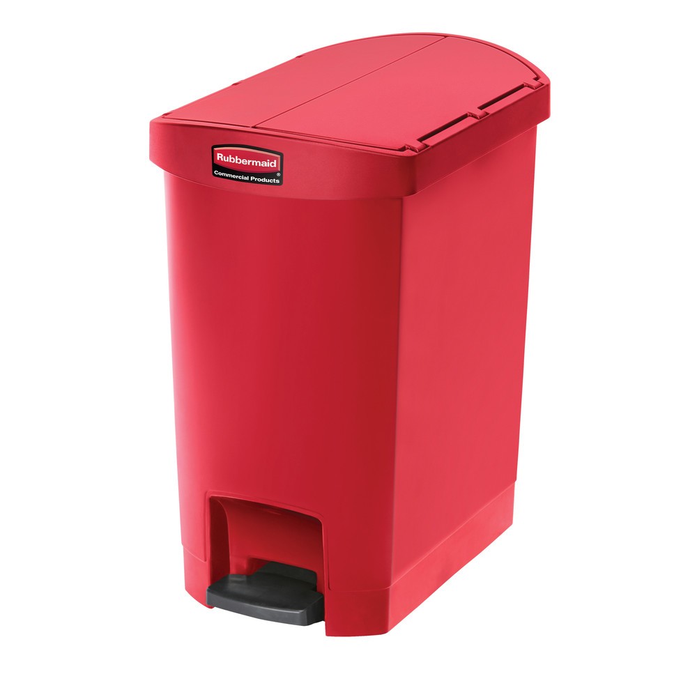 Image of Robuster Mülleimer mit Inneneimer und Müllsackhalter Im Tret-Abfallbehälter Rubbermaid Slim Jim® aus Kunststoff entsorgen Sie Ihren Müll hygienisch und bequem: Per Fusspedal an der Breitseite öffnen und schliessen Sie den Deckel mit integriertem Dämpfungs