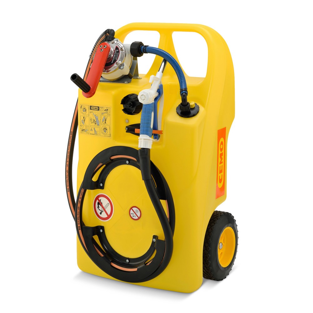 Image of Einfache Lösung für eine mobile Versorgung mit Arbeitsflüssigkeiten Mit dem Trolley CEMO für Scheibenwischwasser/Kühlerfrostschutz erleichtern Sie sich das Nachfüllen von Stoffgemischen wie bspw. Gefrierschutzmittel oder Scheibenwaschwasser in ein Fahrzeu