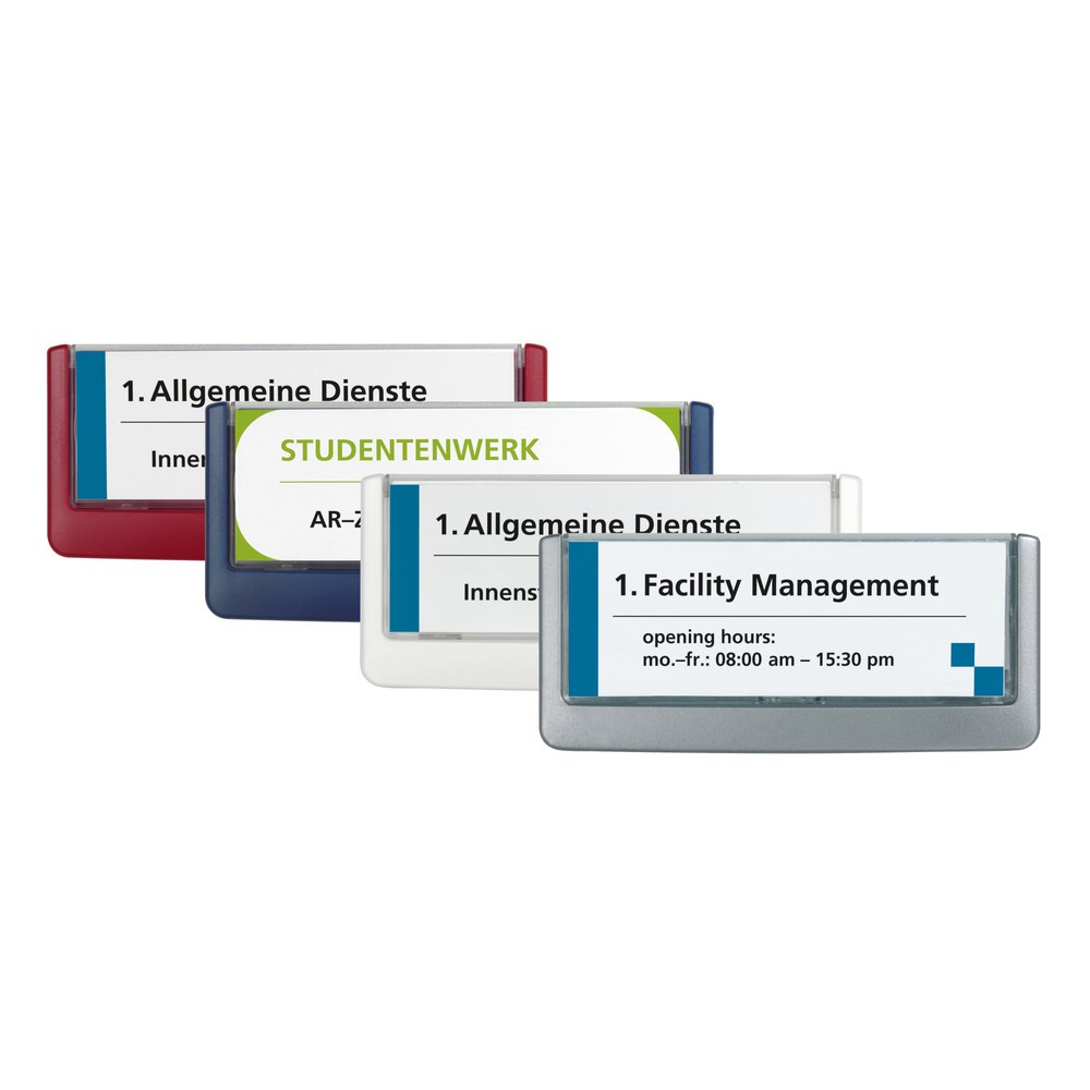 Image of Funktionale Türschilder DURABLE CLICK SIGN zur Kennzeichnung von Arbeitsräumen Dieses Beschilderungssystem ist schnell und einfach durch Anschrauben oder Ankleben an der gewünschten Stelle in Ihrem Betrieb angebracht. Die Türschilder DURABLE CLICK SIGN si