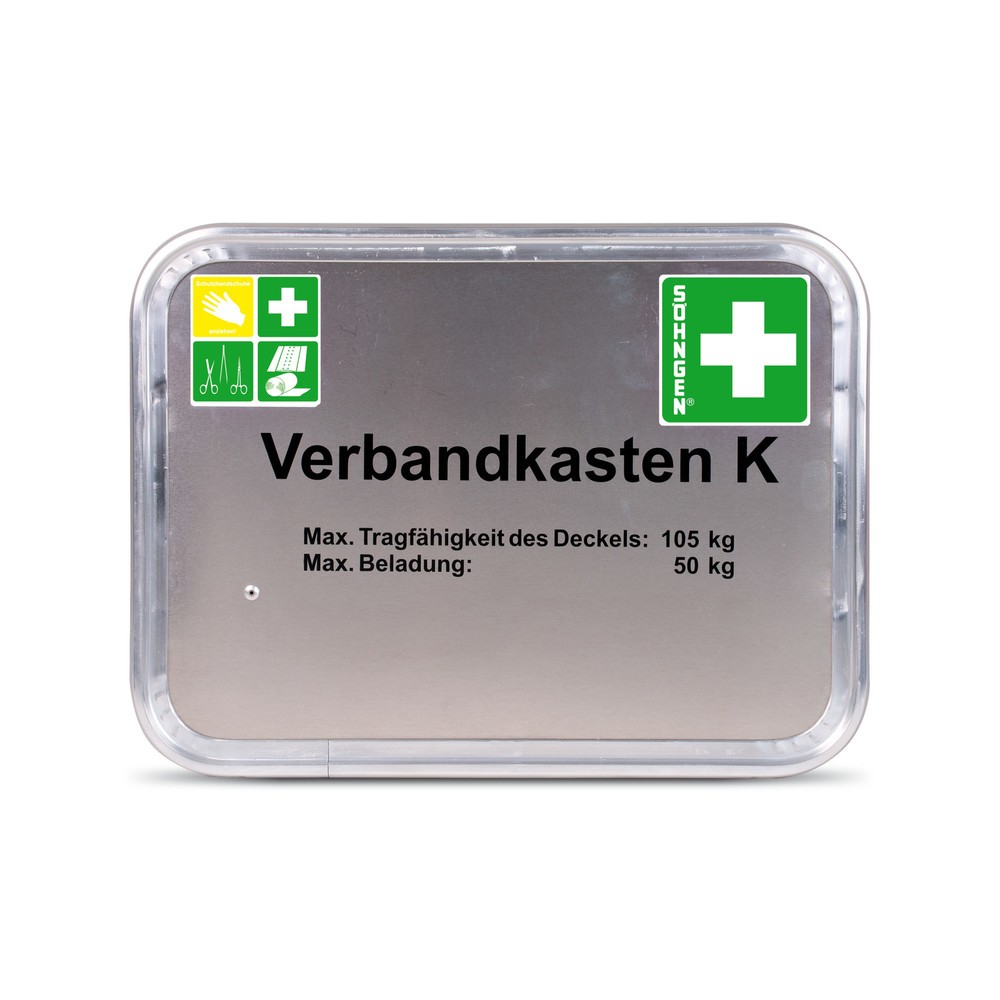 Image of Stabiler Koffer für den mobilen und stationären Einsatz Den Verbandkasten SÖHNGEN® Feuerwehr, K Typ 4, Aluminium erhalten Sie ohne Inhalt oder mit einer Füllung nach DIN 14142. Der Verbandkasten aus robustem Aluminium ist für eine maximale Beladung von 50