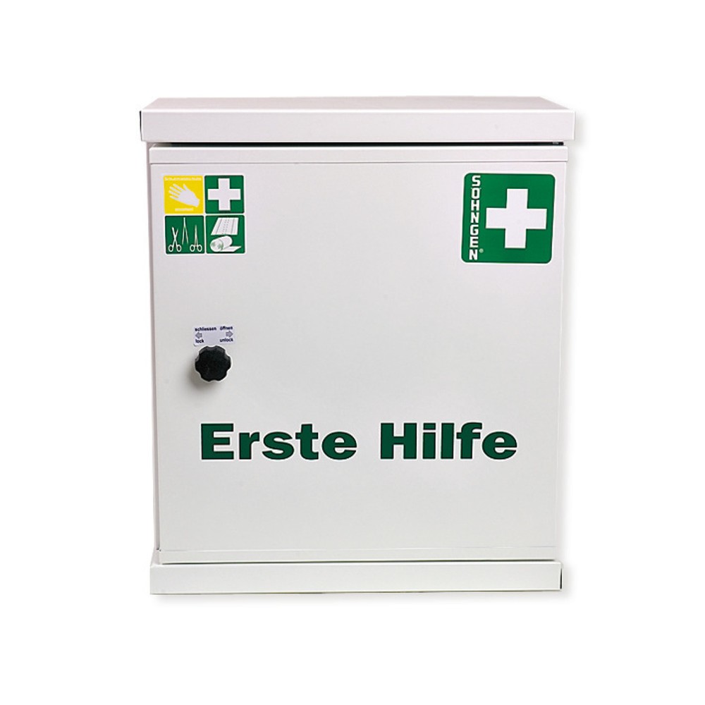 Image of Für die kompakte und sichere Grundausstattung: Verbandschrank SÖHNGEN® NovoLine 1 Damit Sie Pflaster, Verband und ähnliche Erste-Hilfe-Utensilien jederzeit schnell zur Hand haben, brauchen Sie dafür einen festen Platz in Ihrem Betrieb. Der Verbandschrank 