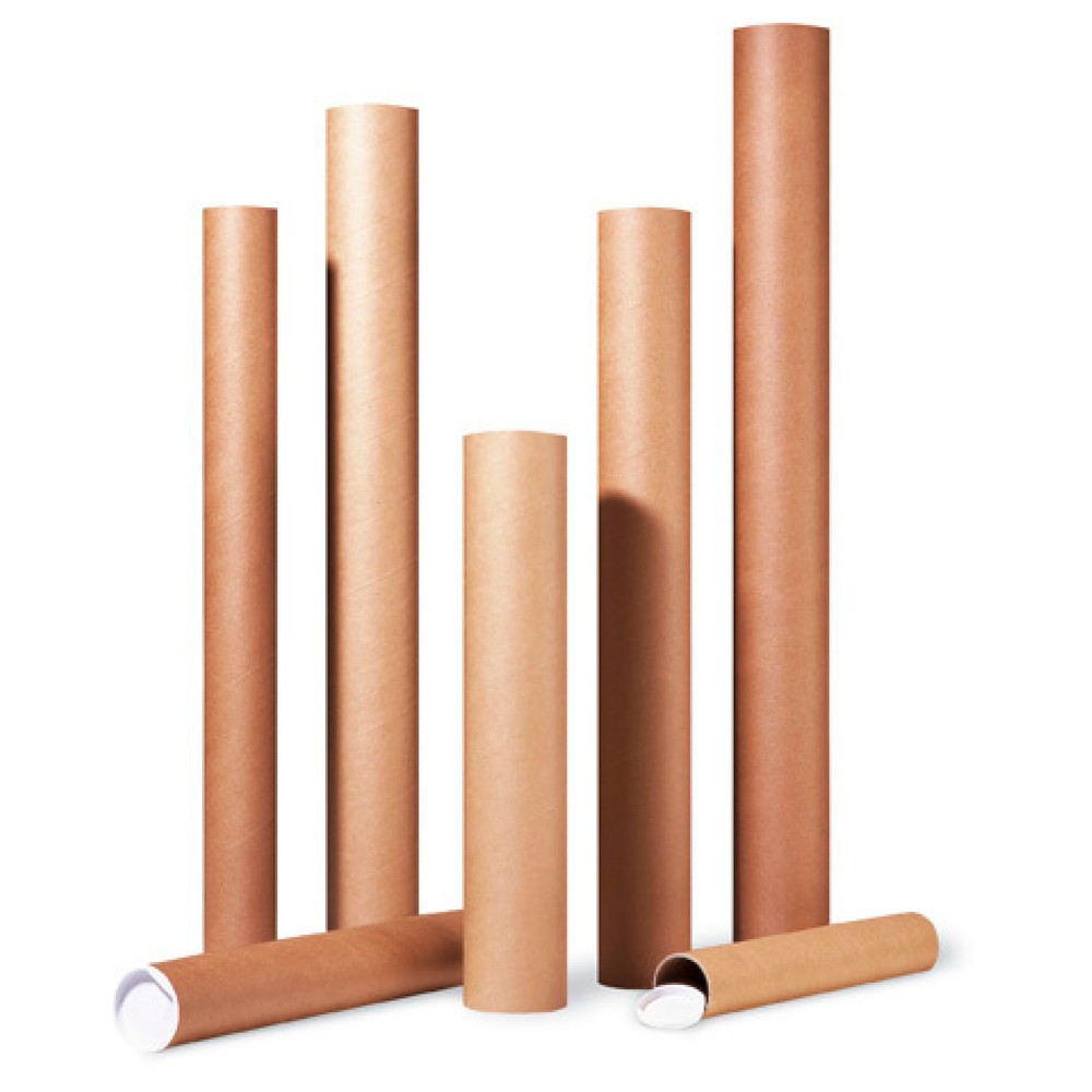 Image of  Mit Kunststoffboden und -deckelVersandrohre, 60 mm Durchmesser x 610 mm Länge, braun, DIN A1, Wandstärke 2 mm Versandrohre, 60 mm Durchmesser x 610 mm Länge, braun, DIN A1, Wandstärke 2 mm