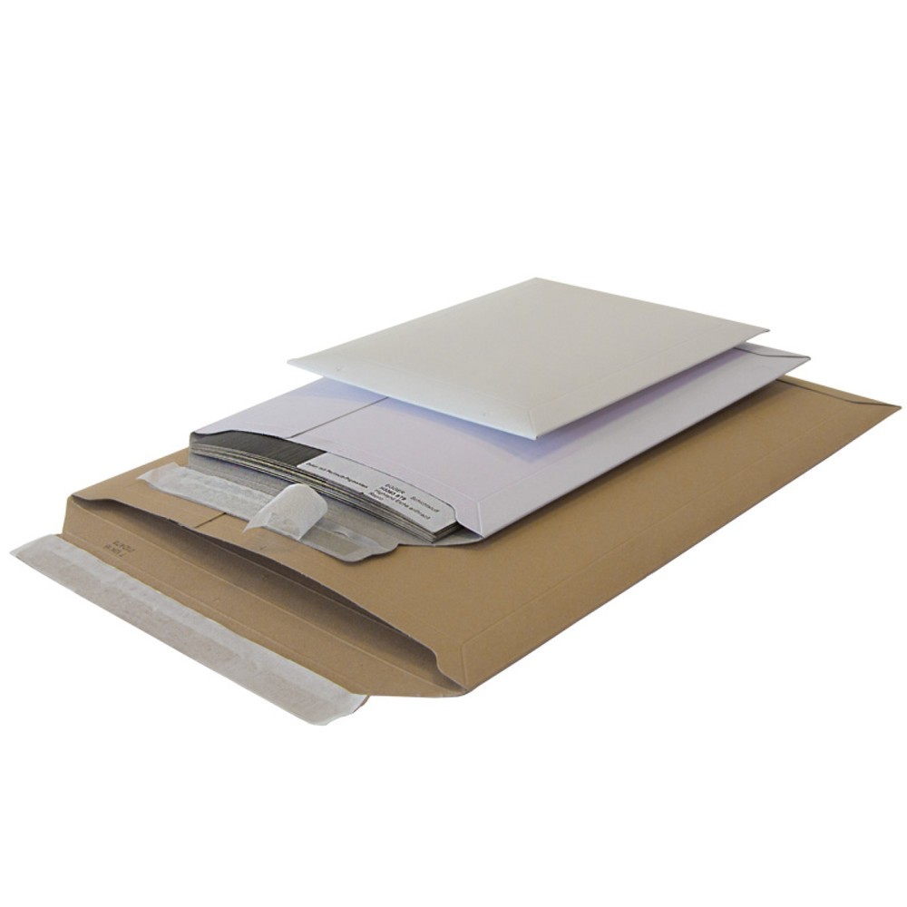 Image of  1 VE = 100 StkVollpapp-Versandtasche, 295x375mm, B4, 500g/qm, mit SK-Verschluss, 1 VE = 100 Stk Vollpapp-Versandtasche, 295x375mm, B4, 500g/qm, mit SK-Verschluss, 1 VE = 100 Stk