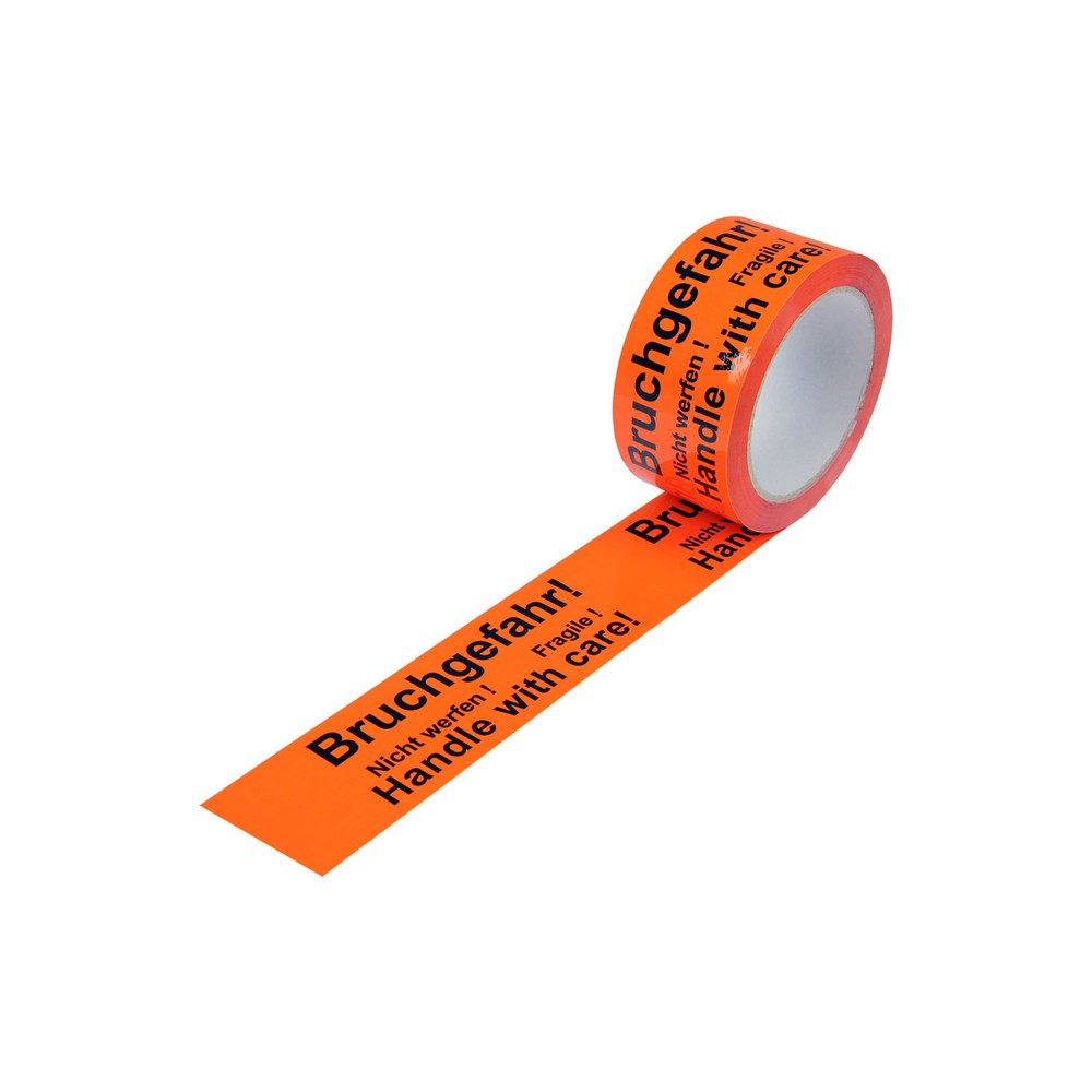 Image of  Leicht und einfach zu verarbeitenWarn-Klebebänder, 50 mm breit x 66 lfm, signalrot, mit Aufdruck "Bruchgefahr" Warn-Klebebänder, 50 mm breit x 66 lfm, signalrot, mit Aufdruck "Bruchgefahr"