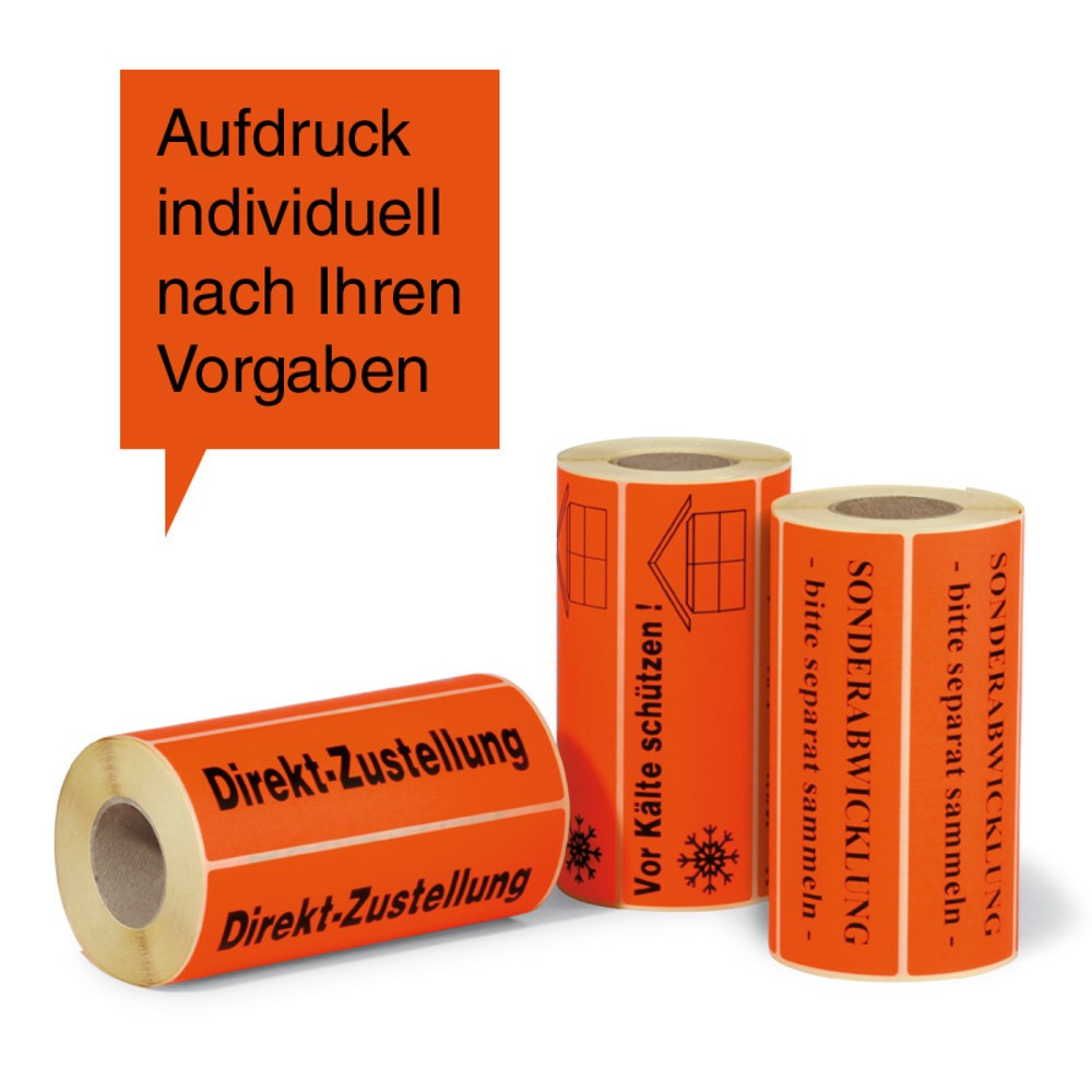 Image of  500 Etiketten je RolleWarnetiketten, indivduell bedruckt, 150 x 48 mm Warnetiketten, indivduell bedruckt, 150 x 48 mm