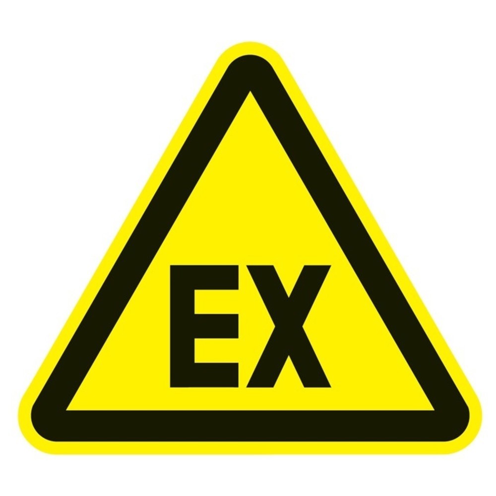Image of  Form: 3-eckigWarnzeichen ASR A1.3/DIN EN ISO 7010, Explosionsfähige Atmosphäre, 200 mm, Folie Warnzeichen ASR A1.3/DIN EN ISO 7010, Explosionsfähige Atmosphäre, 200 mm, Folie