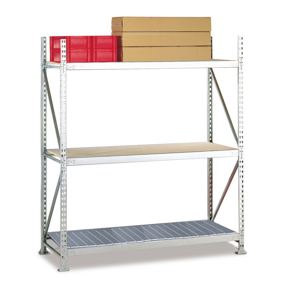 Image of Das Stahlpaneel-Weitspannregal META – solide Lagerlösung für sperrige Güter Ergänzen Sie Ihr Lager um ein Regalsystem, das speziell auf die Erfordernisse sperriger Lagergüter und Arbeitsmaterialien zugeschnitten ist. Das Stahlpaneel-Weitspannregal überzeu