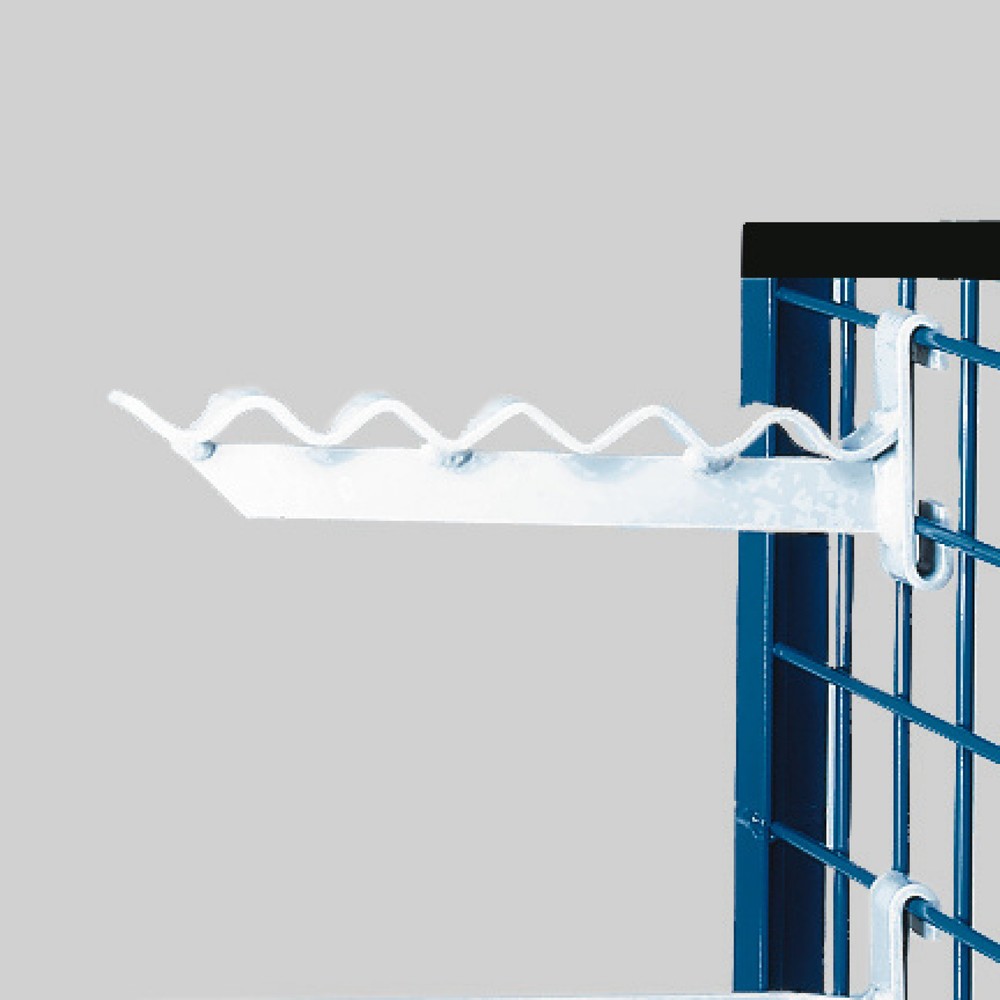 Image of Sichere und zuverlässige Art Rohre aufzubewahren Der Wellenträger für den Werkstückwagen von fetra® hält Rohre, Riegel und Stäbe sicher und zuverlässig. Durch die Wellenform liegen runde Materialien und Werkzeuge sicher und rollen nicht heraus auch beim T