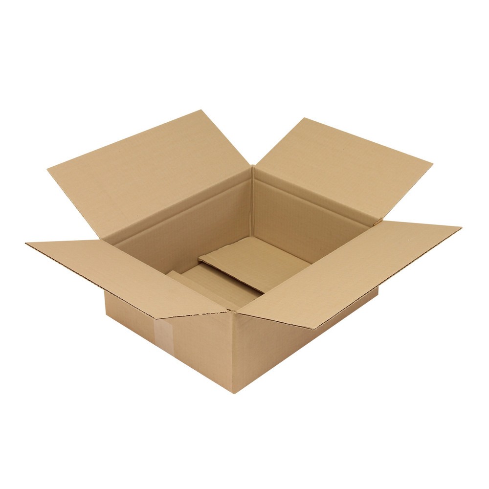 Image of  Individuelle Bedruckung - auch mehrfarbig - möglich/liWellpapp-Faltkarton 1-wellig, 400 x 330 x 160 mm, Qualität 1.30 C, braun Wellpapp-Faltkarton 1-wellig, 400 x 330 x 160 mm, Qualität 1.30 C, braun