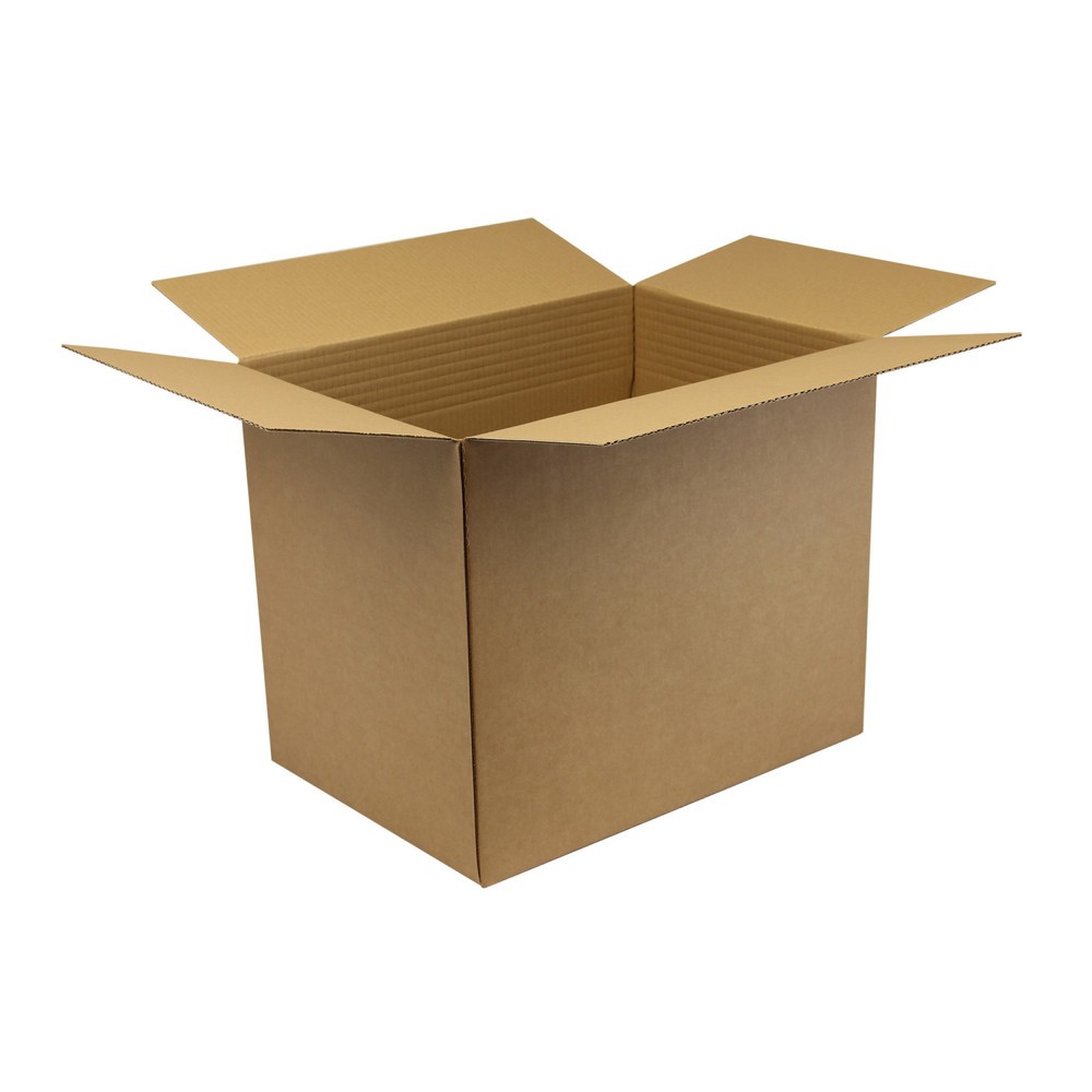 Image of  Platzsparende Lagerung durch flachliegende AnlieferungFaltkarton 1-wellig, 430 x 310 x 280-360mm ( L x B x H ) -Qual.1.30 B, braun Faltkarton 1-wellig, 430 x 310 x 280-360mm ( L x B x H ) Qual.1.30 B, braun